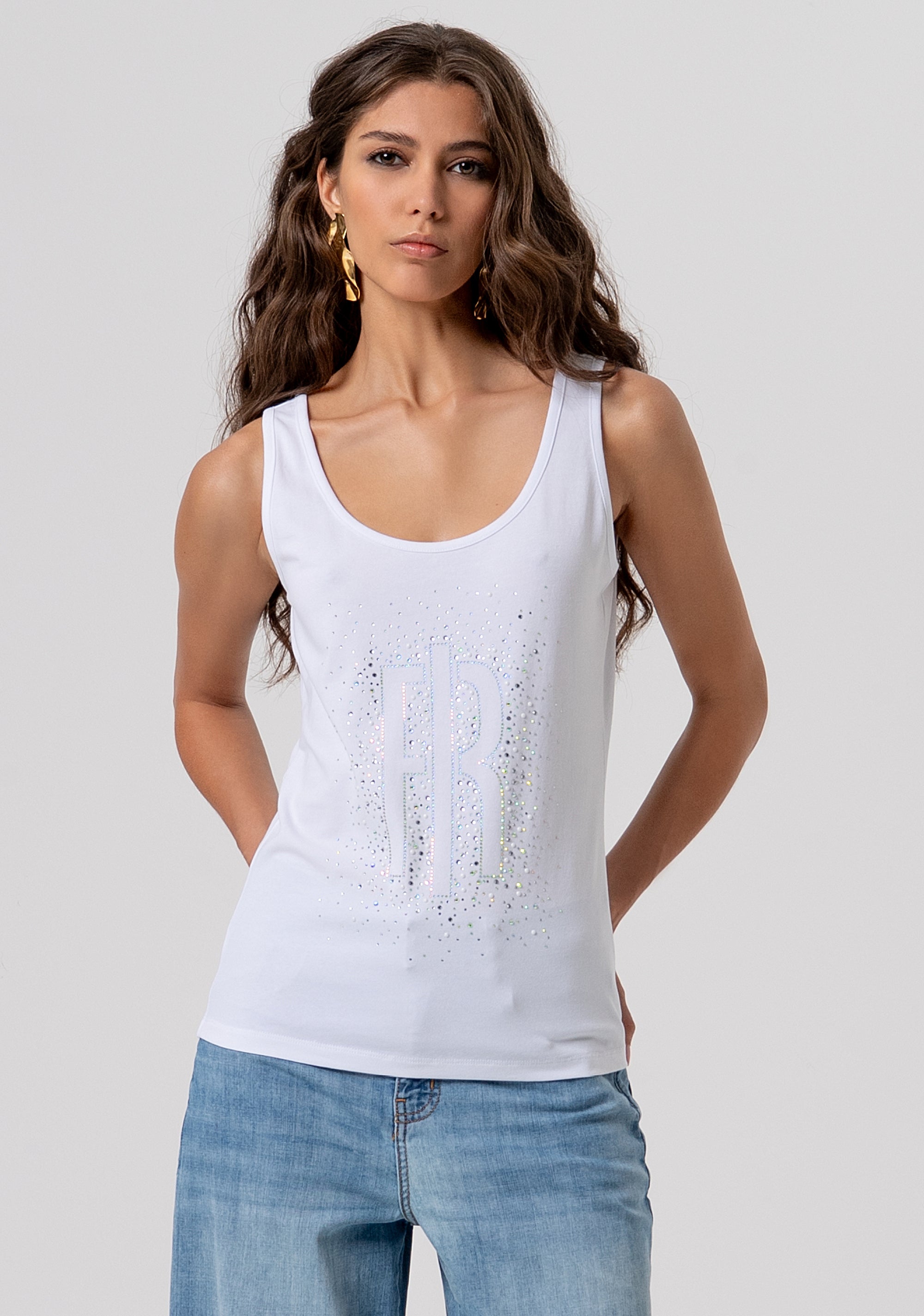 Tank top made in cotton jersey Fracomina FP26ST2010J401N5-278-1