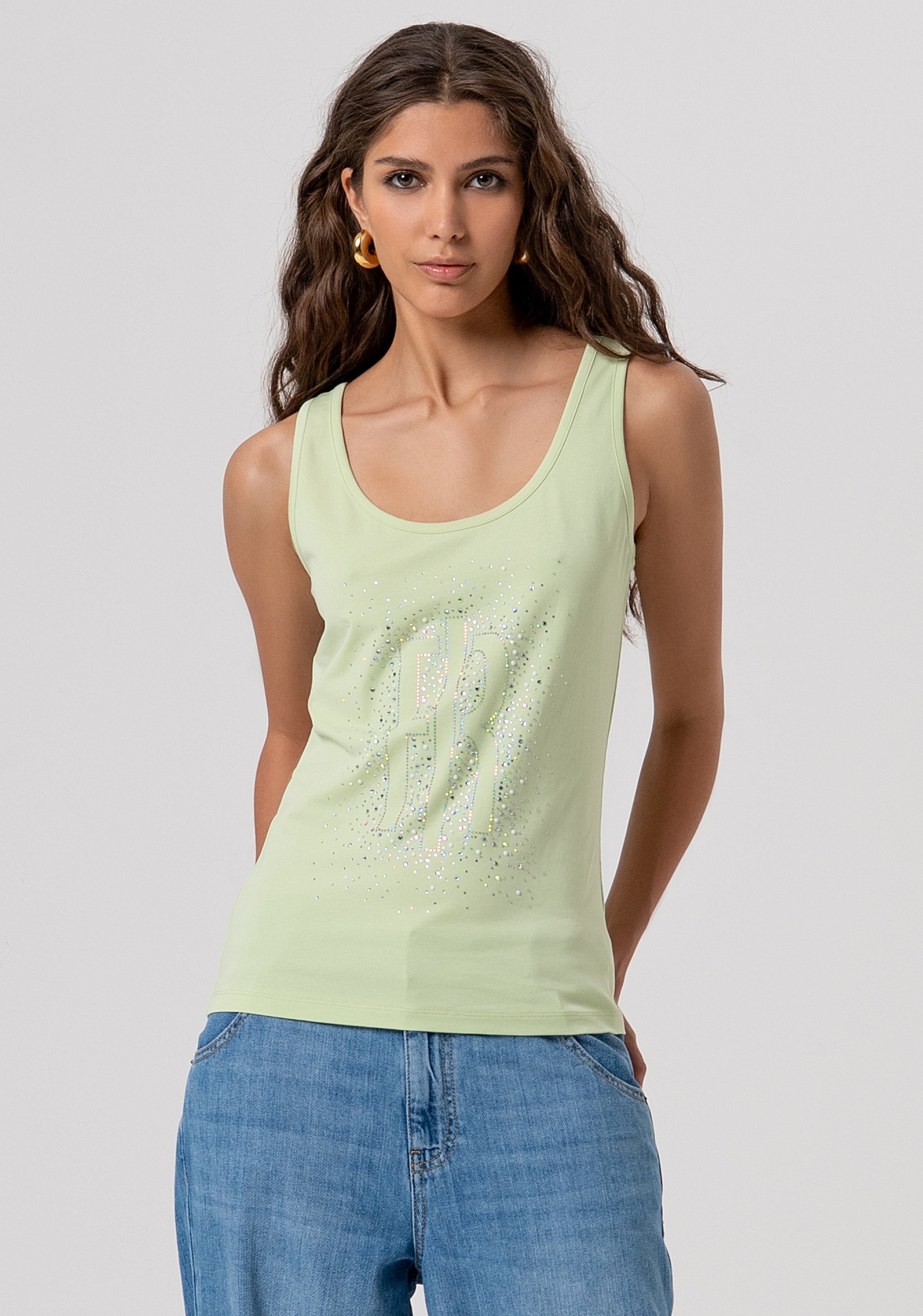 Tank top made in cotton jersey Fracomina FP26ST2010J401N5-T99-1