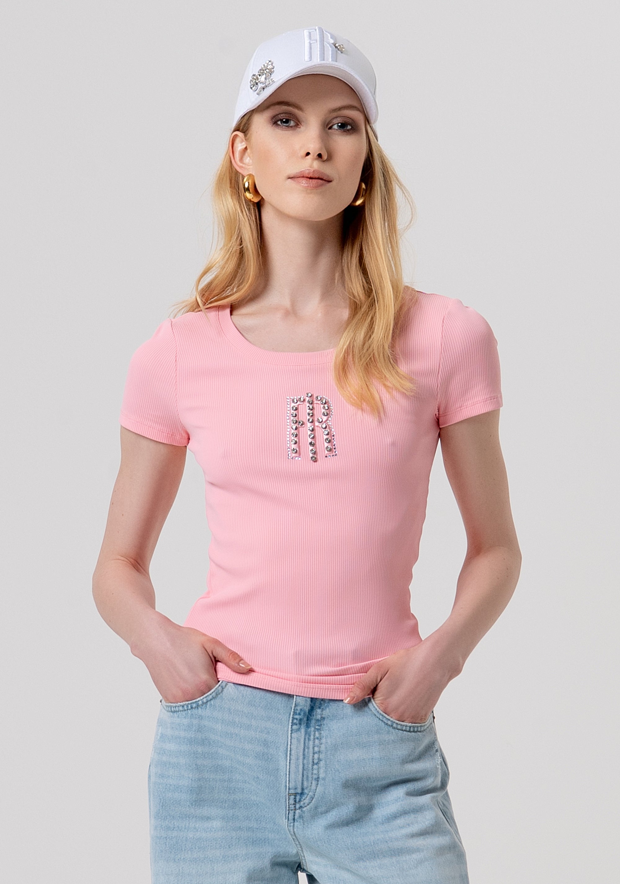 T-shirt slim fit with ribs Fracomina FP26ST3001J42701-107-1