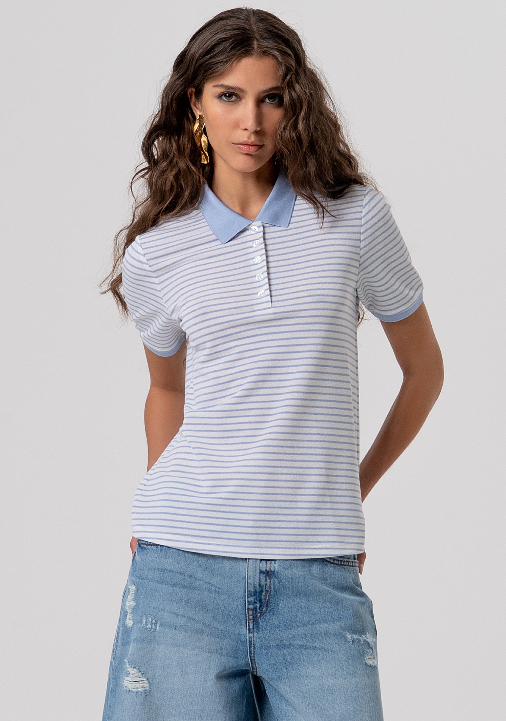 Polo T-shirt regular fit with stripes Fracomina FP26ST3021J490N8-I24-1