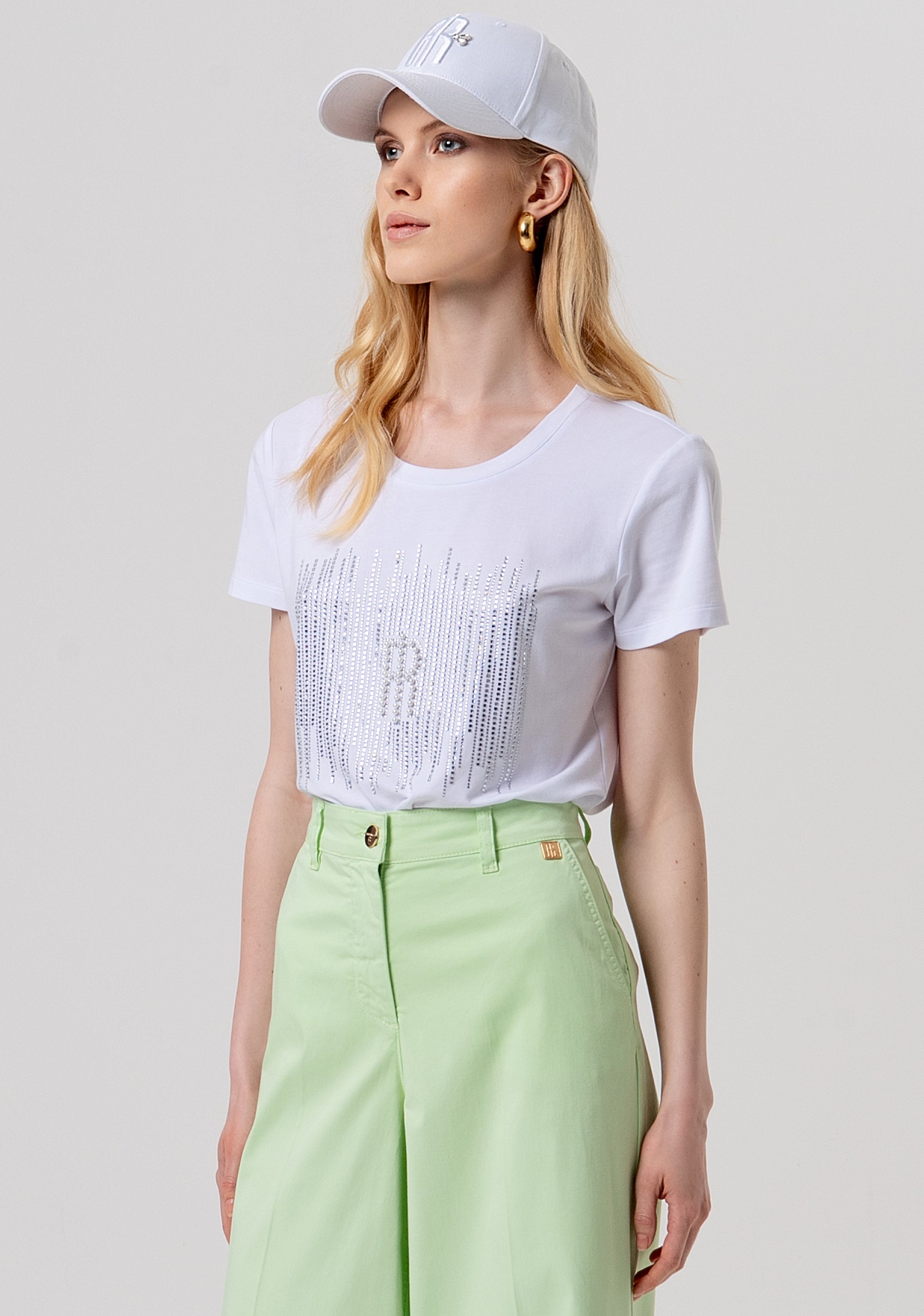 Flare pant made in cotton gabardine Fracomina FP26SV3035W42001-T99-2