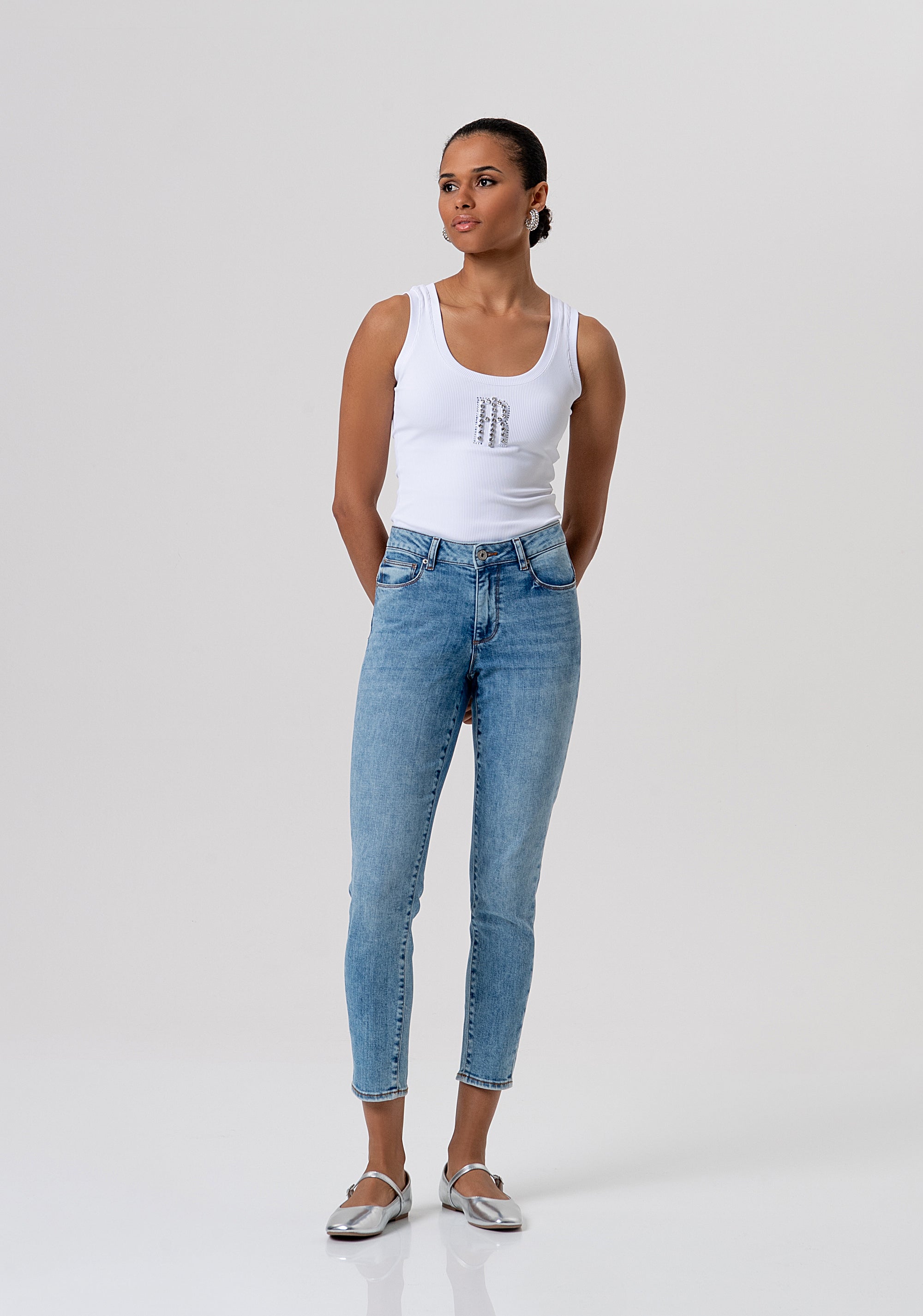 Jeans slim fit with push-up effect with bleached wash Fracomina FP26SV8000D45003-062-1