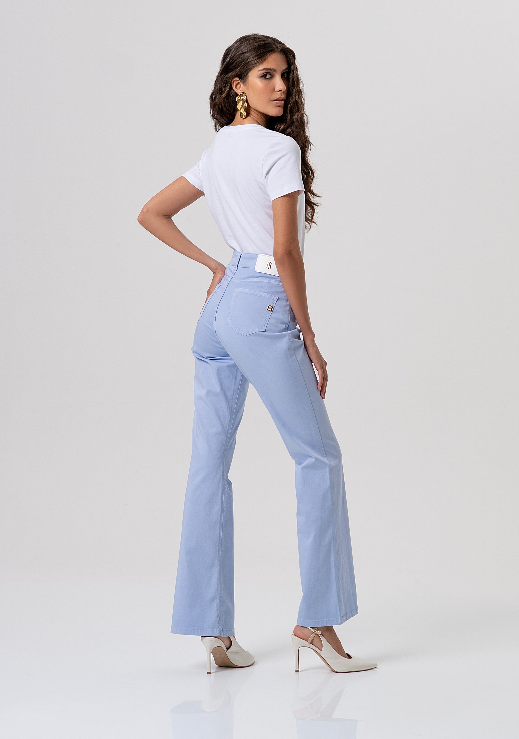 Pant bootcut made in cotton gabardine Fracomina FP26SVA009W42001-175-3