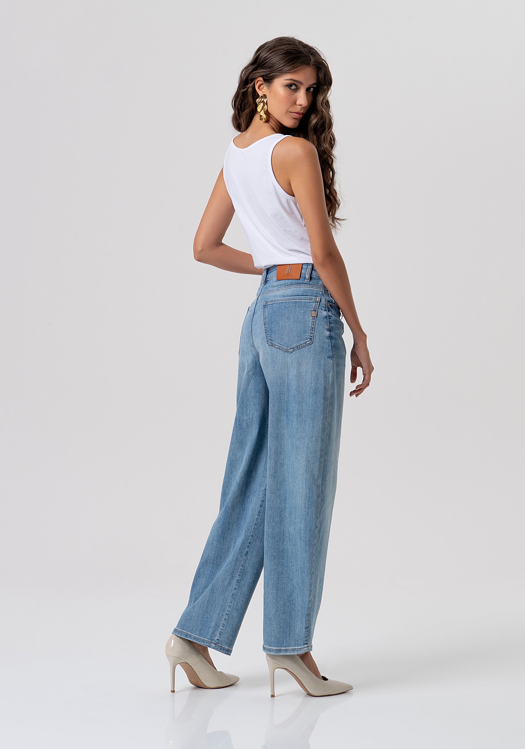 Jeans carrot balloon fit with middle wash Fracomina FP26SVD006D45003-062-3