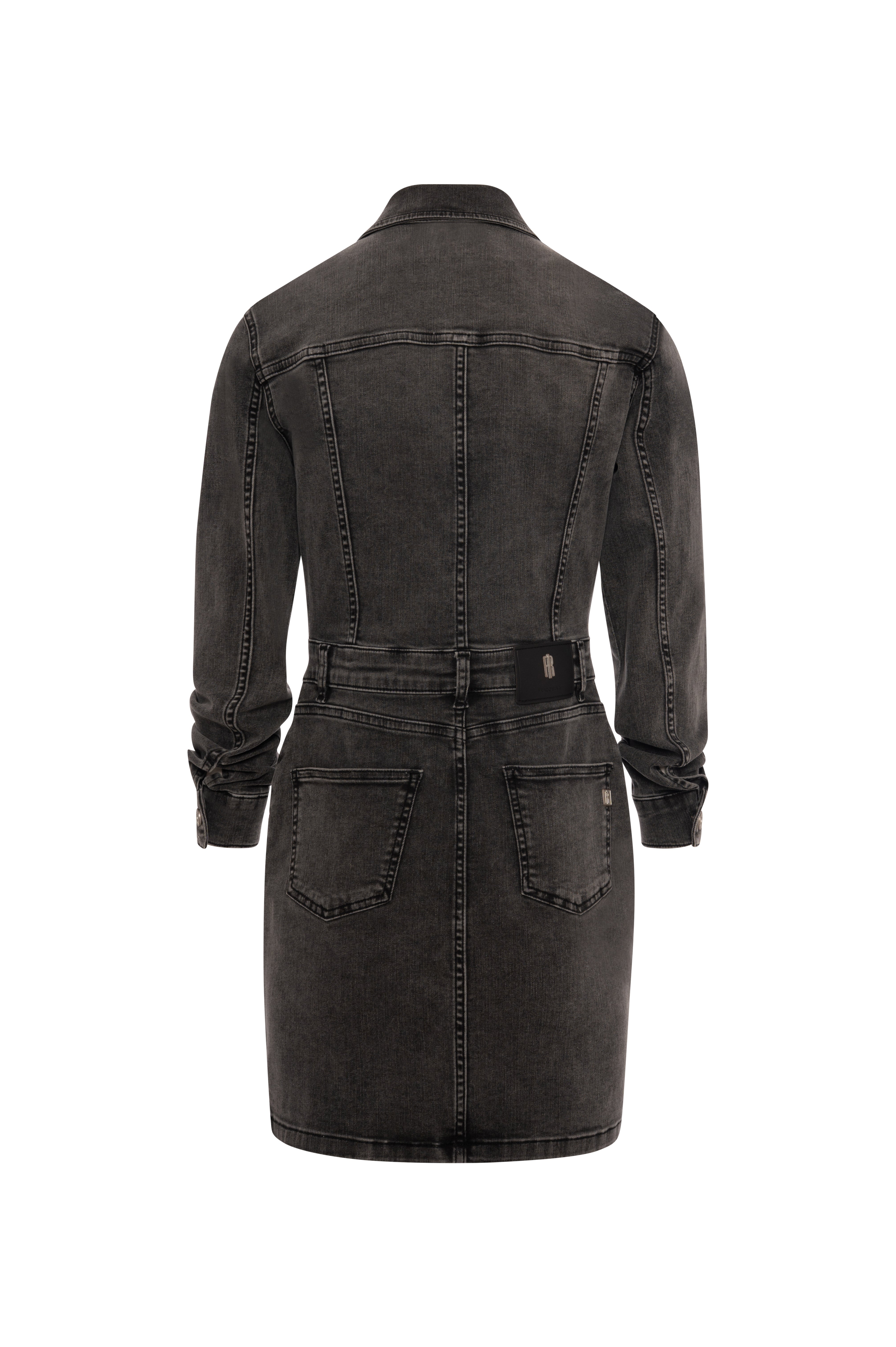 Chemisier dress slim fit made in black denim with middle wash Fracomina FP26WD4010D40493-KH9-2