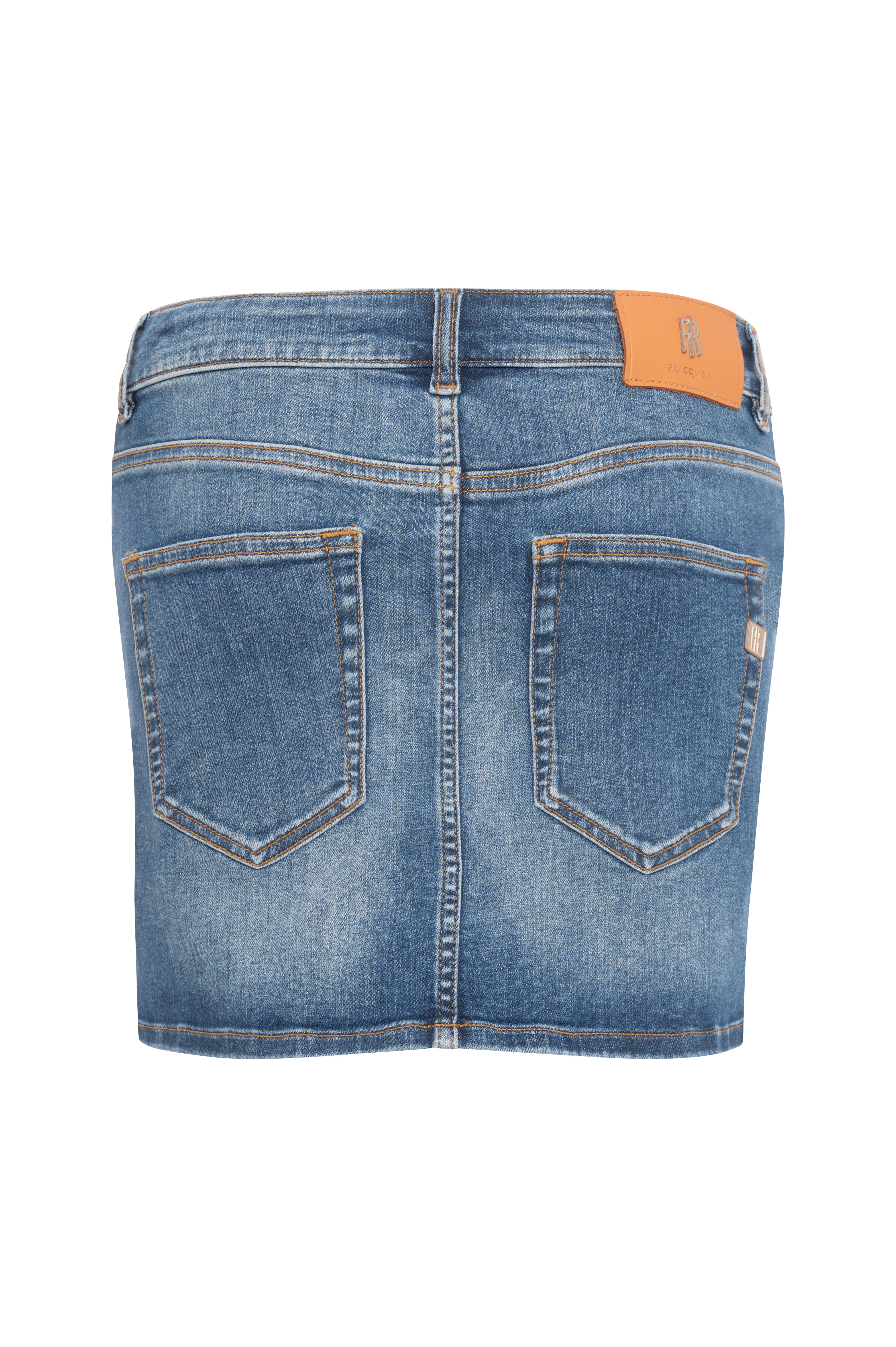 Mini skirt slim fit made in denim with middle wash Fracomina FP26WG5002D46002-K95-3
