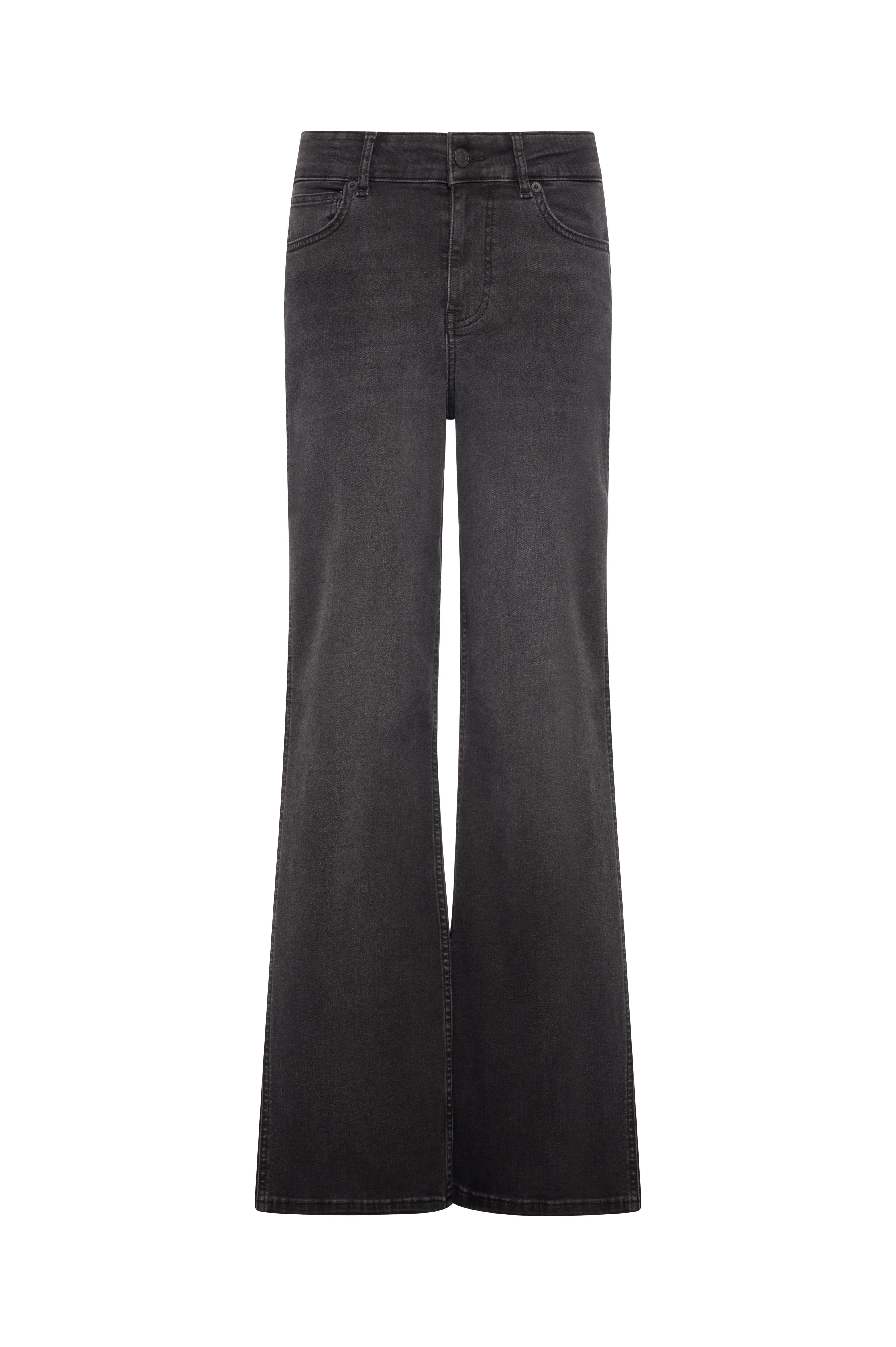 Jeans flare made in black denim with middle wash Fracomina FP26WV3013D40493-K70-2