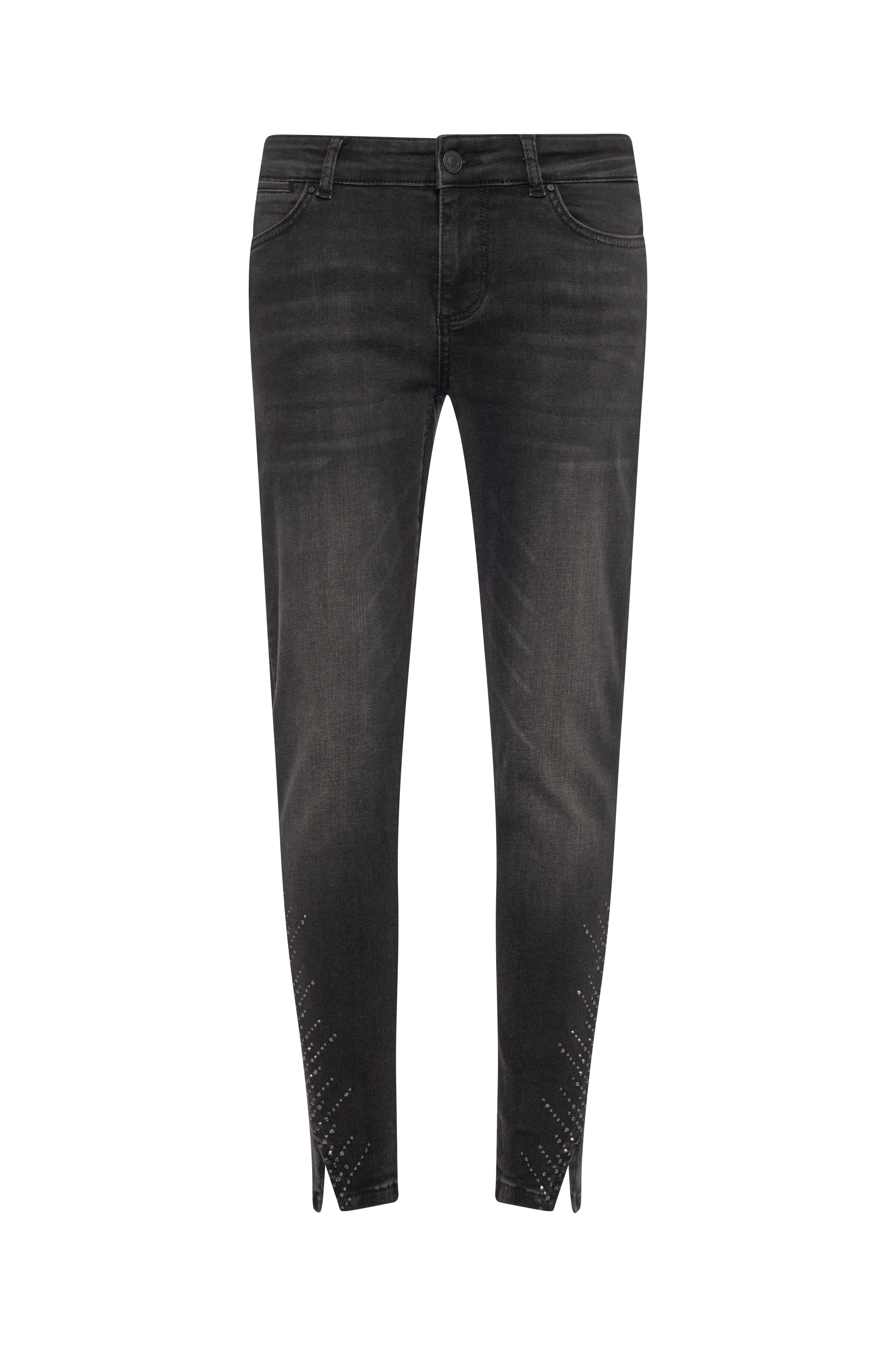 Jeans cropped with push-up effect made in black denim with middle wash Fracomina FP26WV9002D404R9-K70-1_b4d3e697-f68b-4fea-aa46-b2c69bb23867