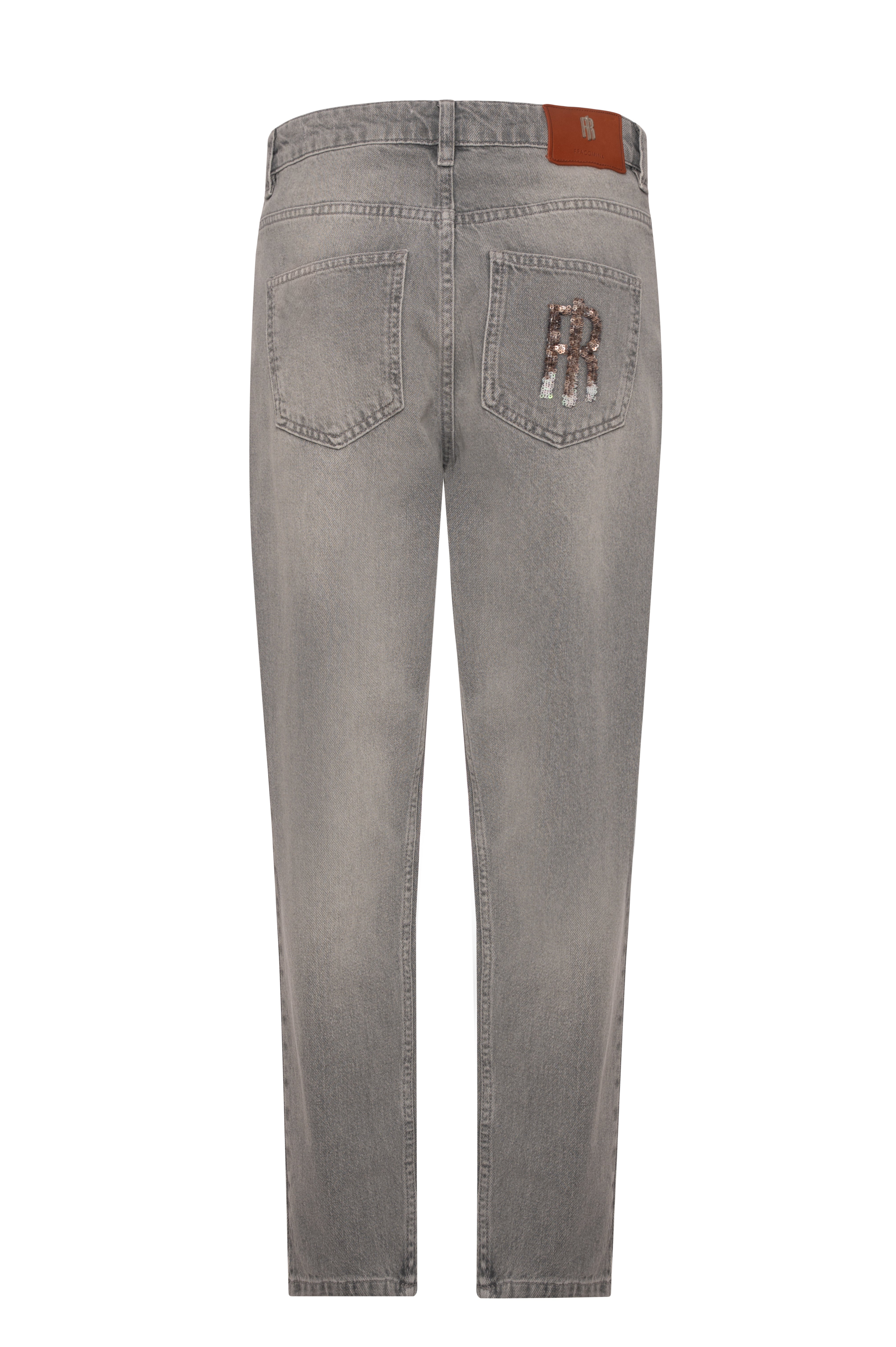 Jeans mom fit made in grey denim with light wash Fracomina FP26WVD005D41901-K10-2