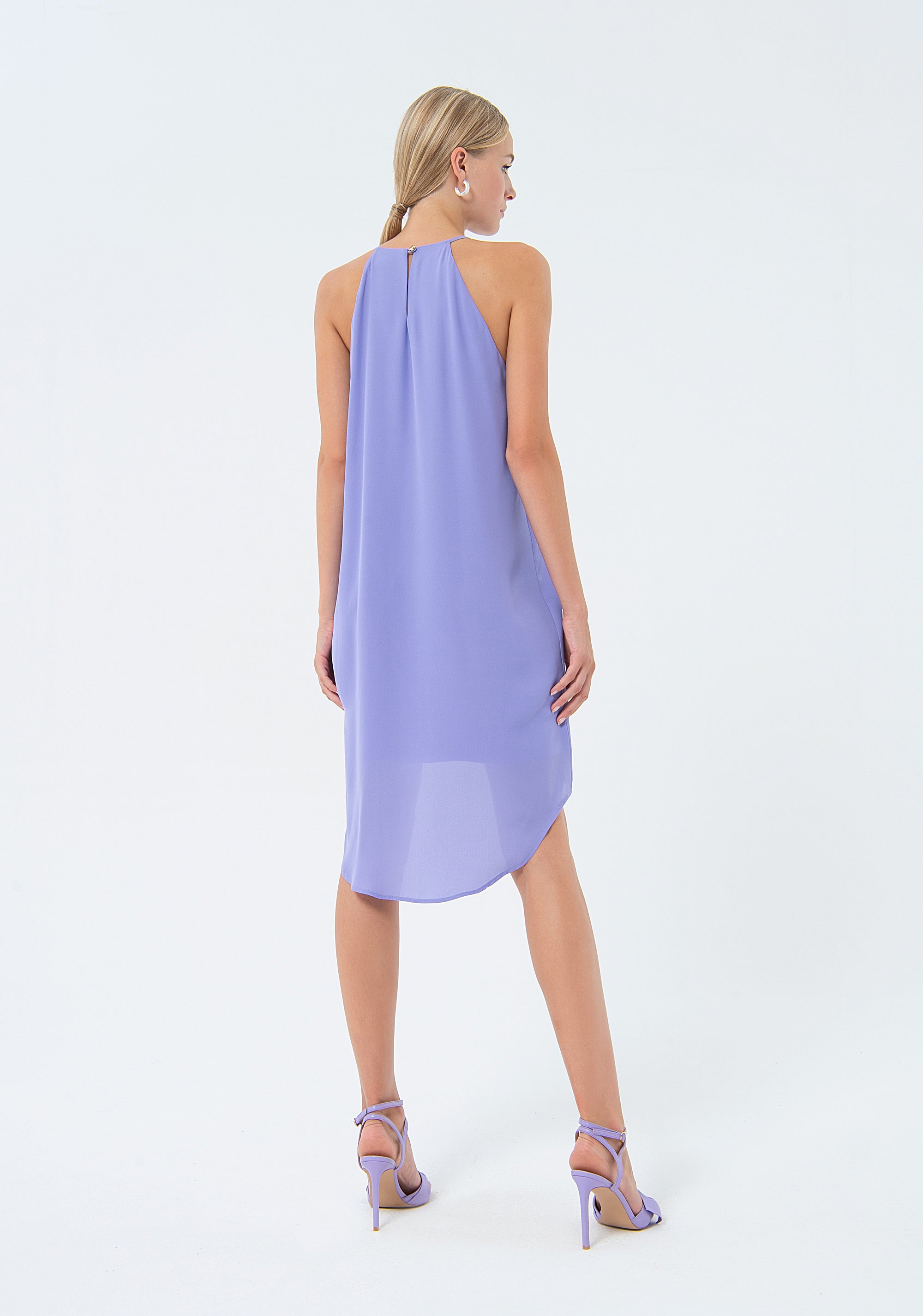 Mini dress A-shape made in georgette Fracomina FQ24SD1018W41201-185_2_4