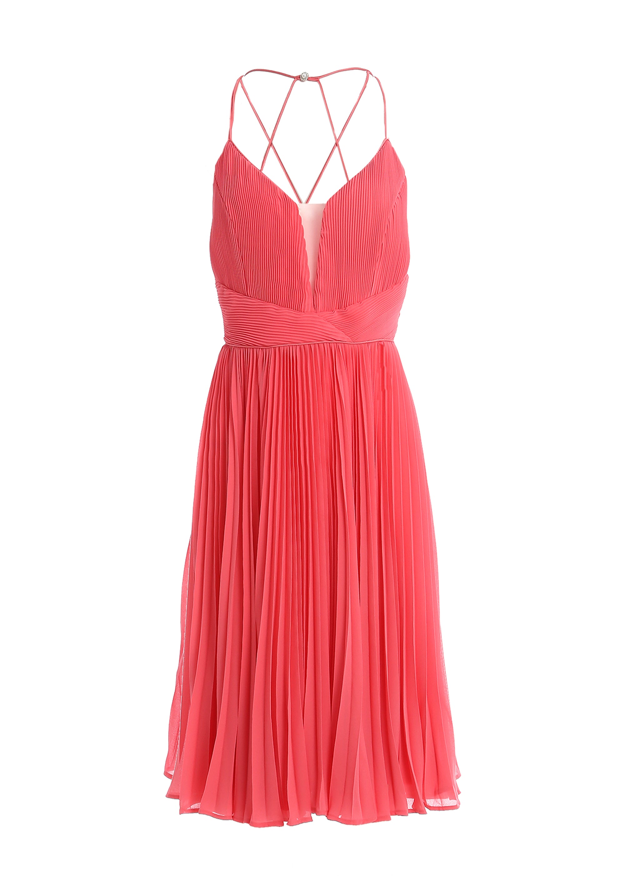 Sleeveless dress middle length with plissè effect fabric Fracomina FQ24SD1019W412F9-L12-1_ee3f9ea9-b9bf-444c-a880-7281b69b7e9d_1