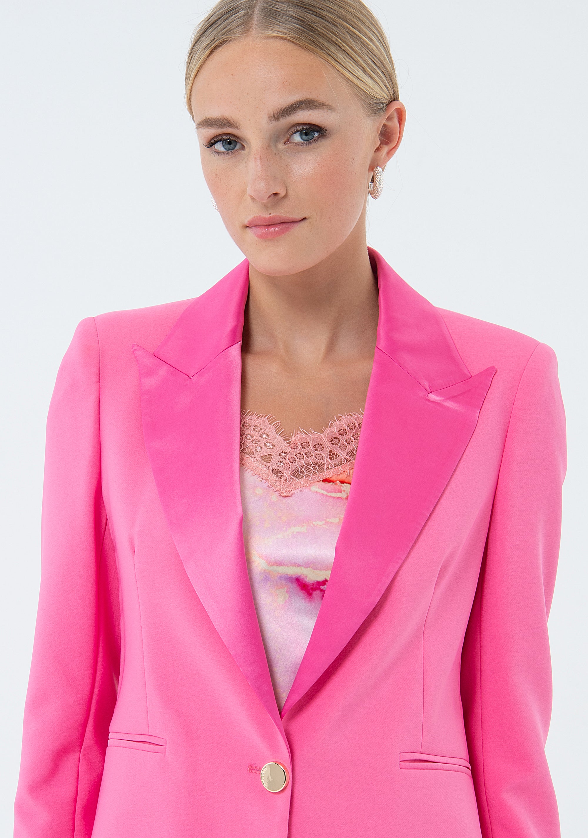 Blazer regular fit single breasted made in technical fabric Fracomina FQ24SJ2001W42901-L12-3