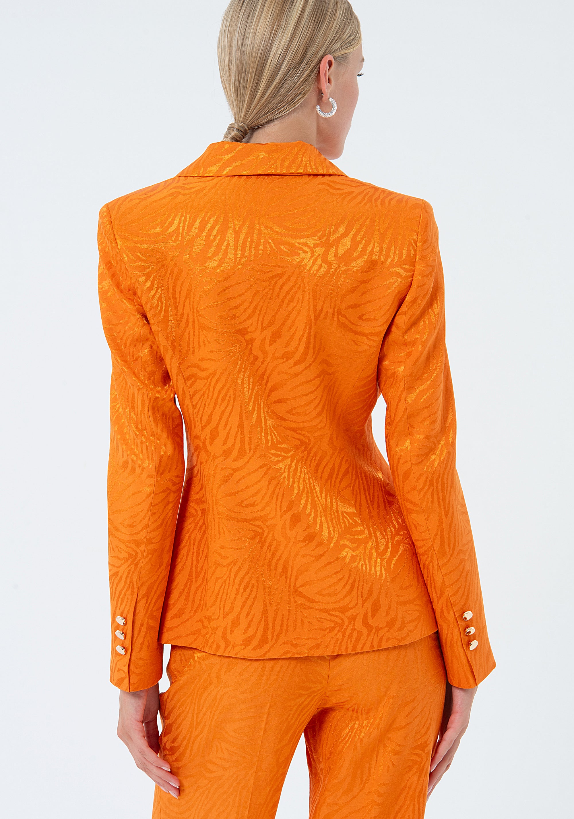 Blazer slim fit with zebra-striped pattern Fracomina FQ24SJ2006W705F8-376-4