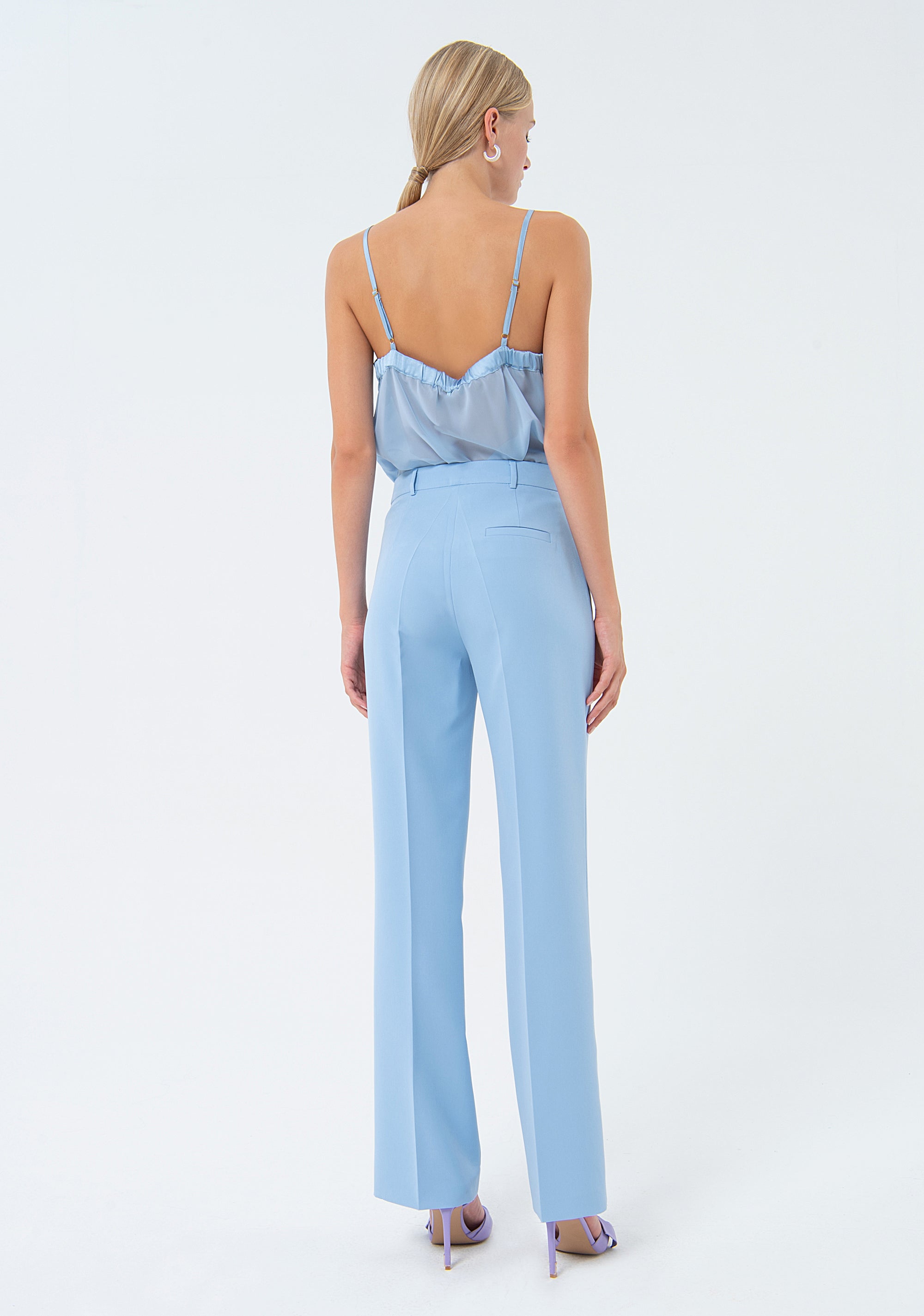 Palazzo pant wide fit made in technical fabric Fracomina FQ24SV3002W42901-252-4_d5e1f9a3-e054-47a2-a1dc-eae0af03e97d