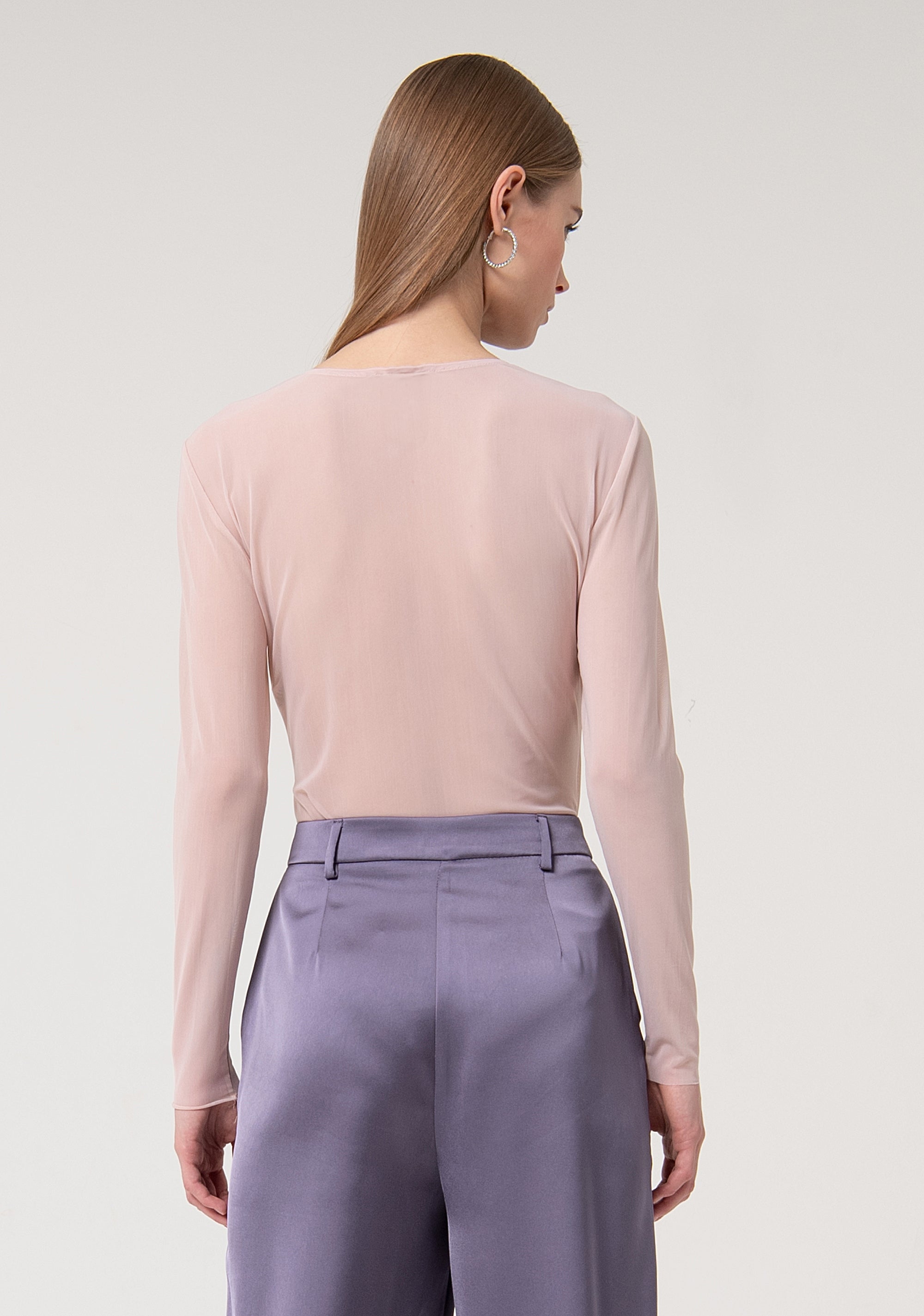 Body slim fit made in tulle with shiny applications Fracomina FQ24WT5001W749E5-E06-4