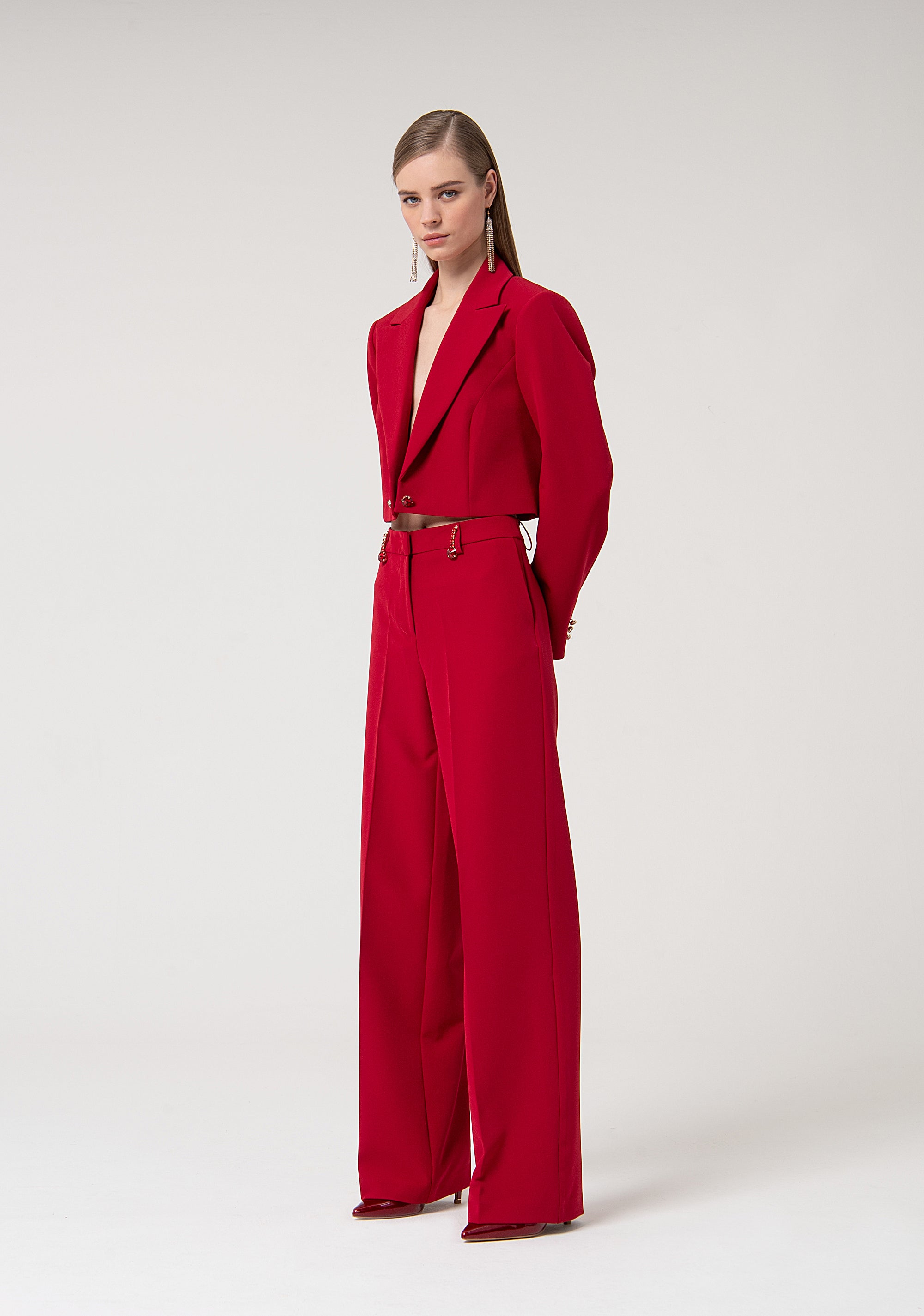 Palazzo pant regular fit made in stretch fabric Fracomina FQ24WV3004W42901-234-3
