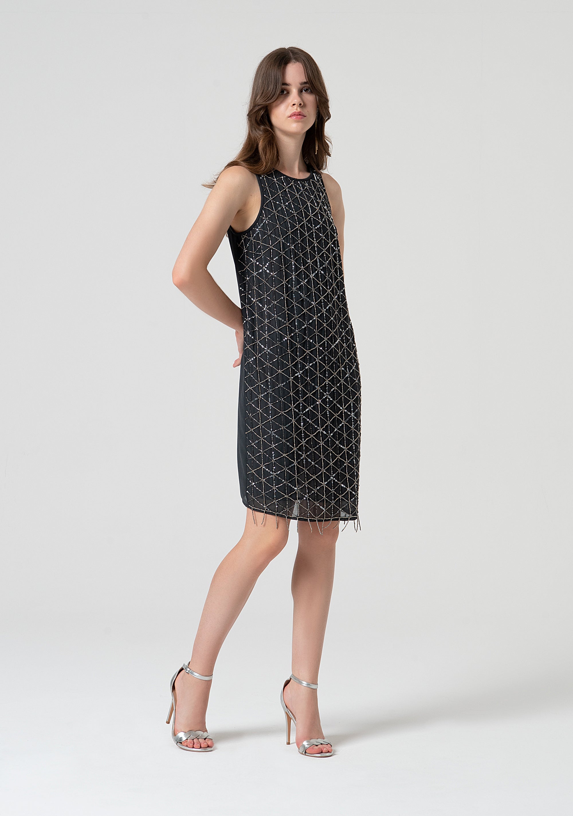 Mini dress straight line with sequins Fracomina FQ25SD1006W412R9-T31-3