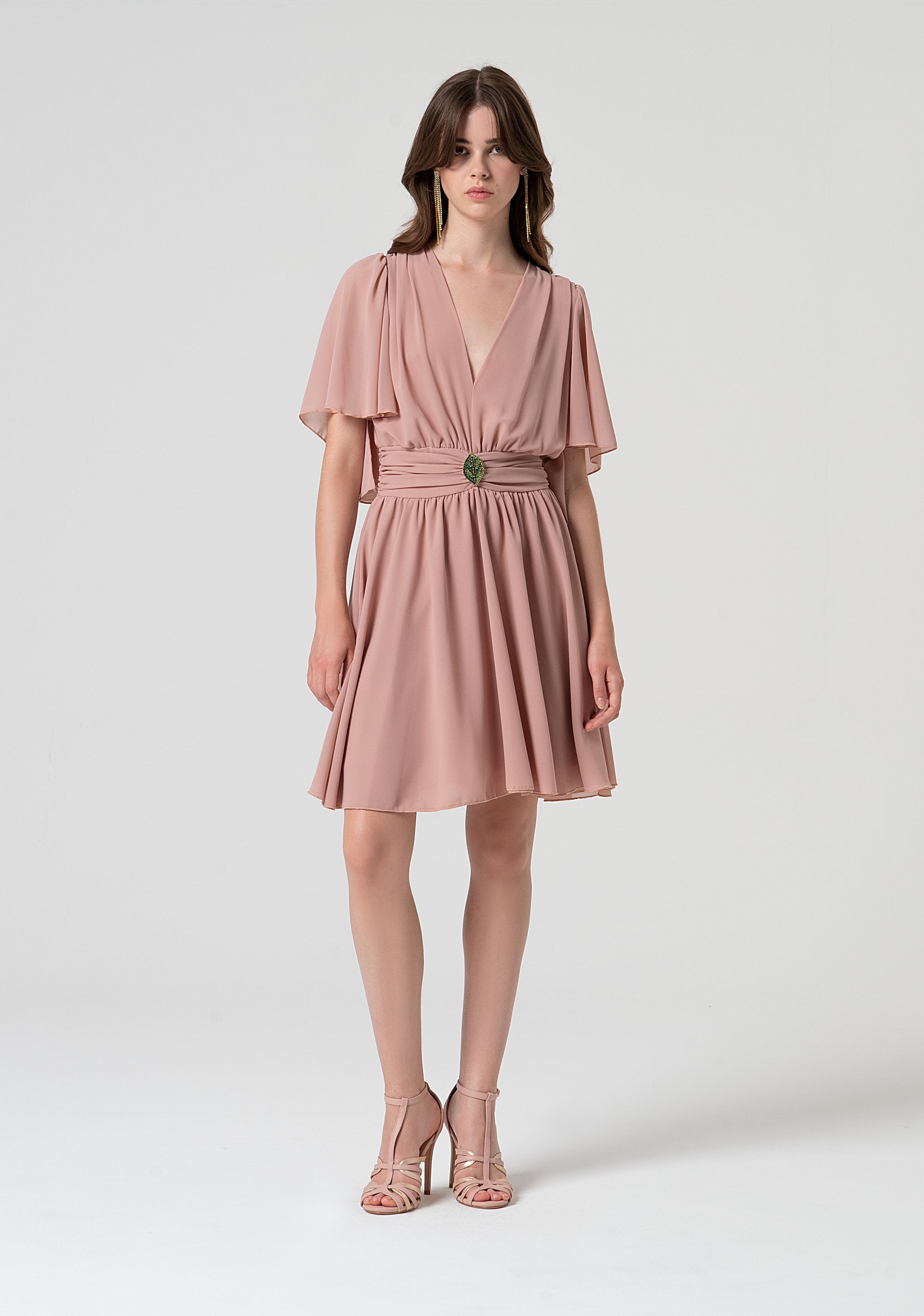 Mini dress regular fit made in georgette Fracomina FQ25SD1009W41201-238-1