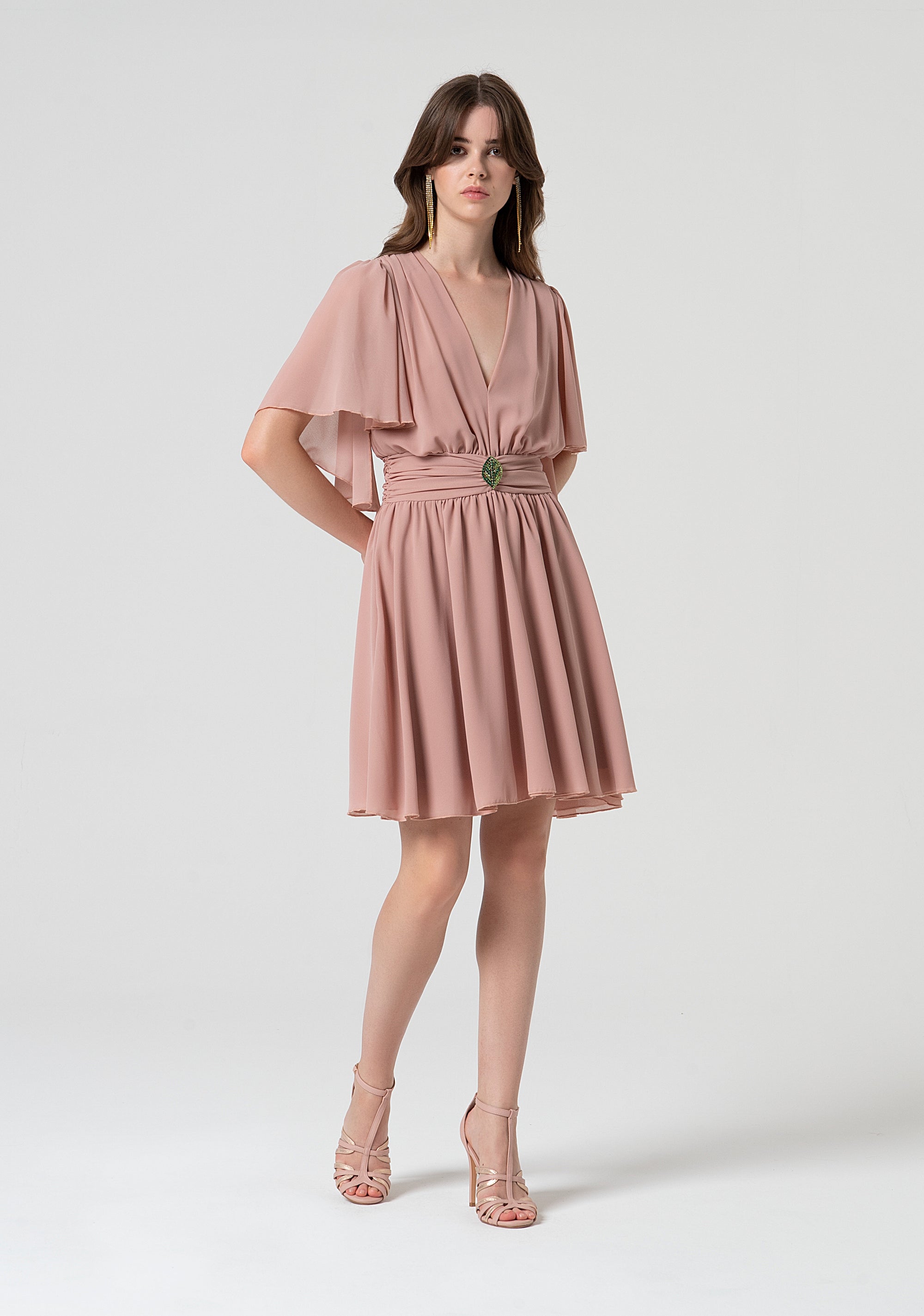 Mini dress regular fit made in georgette Fracomina FQ25SD1009W41201-238-3