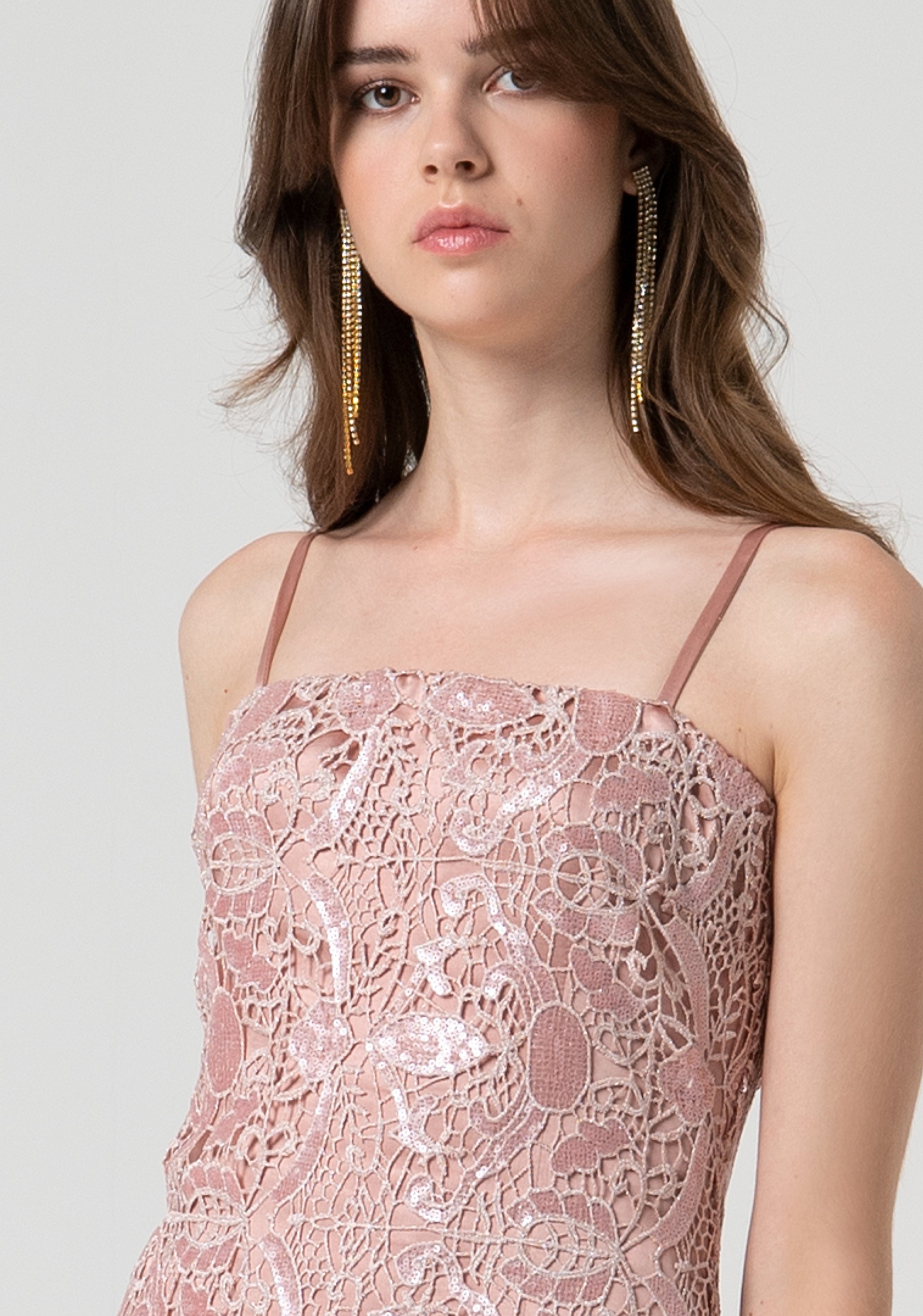 Sleeveless dress slim fit made in lace Fracomina FQ25SD2008W708N6-238-2