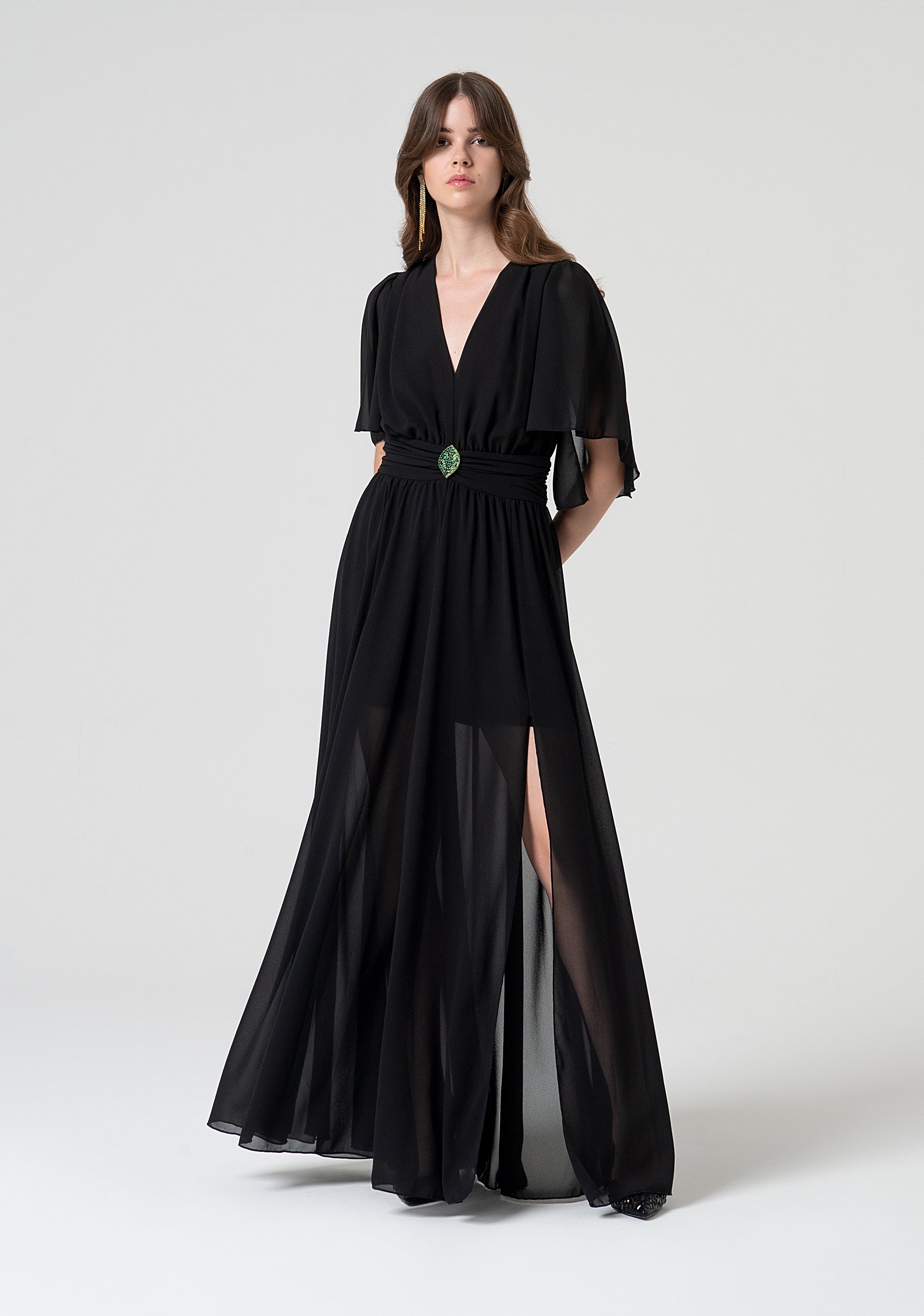 Long dress made in georgette Fracomina FQ25SD3011W41201-053-1