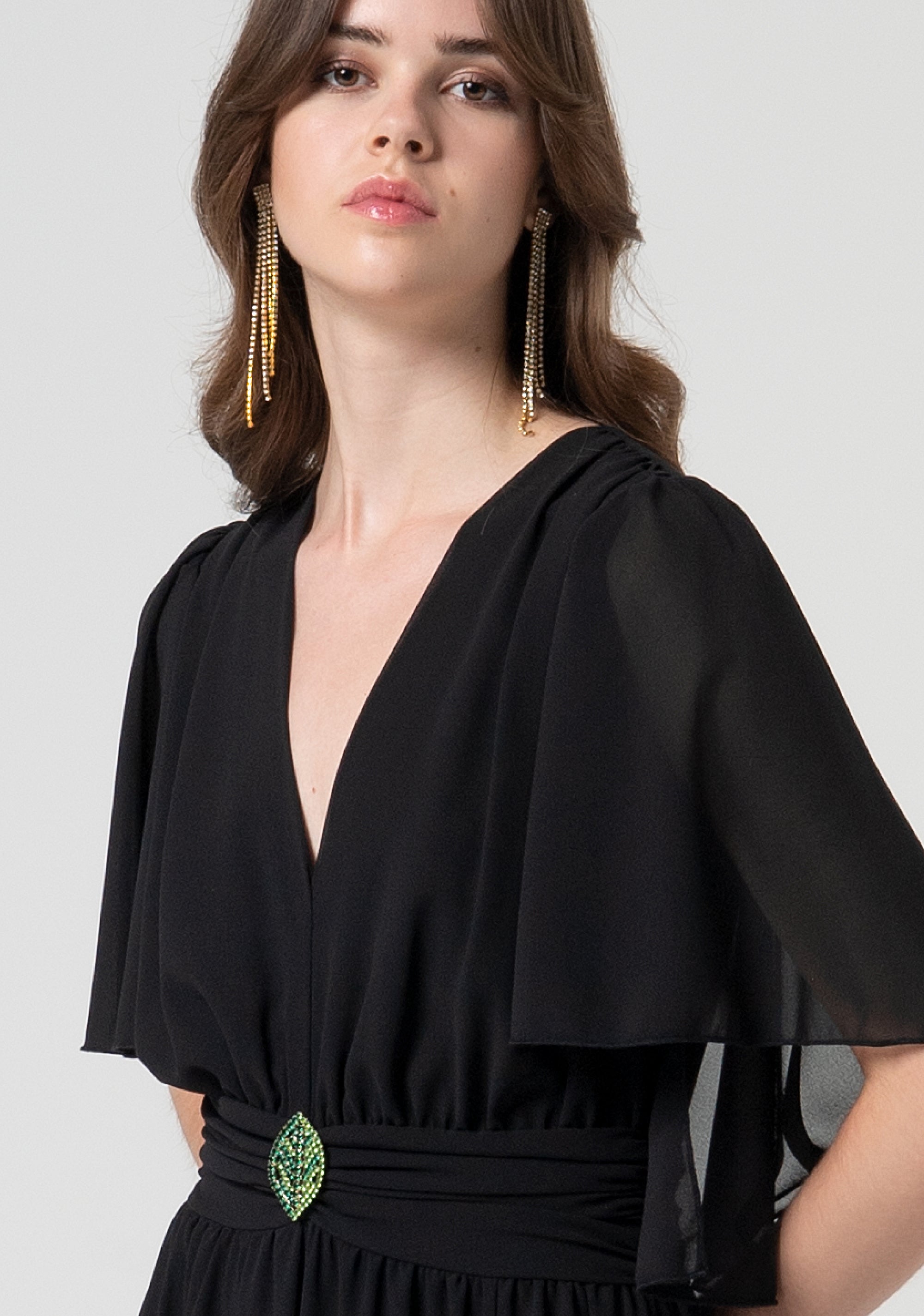 Long dress made in georgette Fracomina FQ25SD3011W41201-053-2