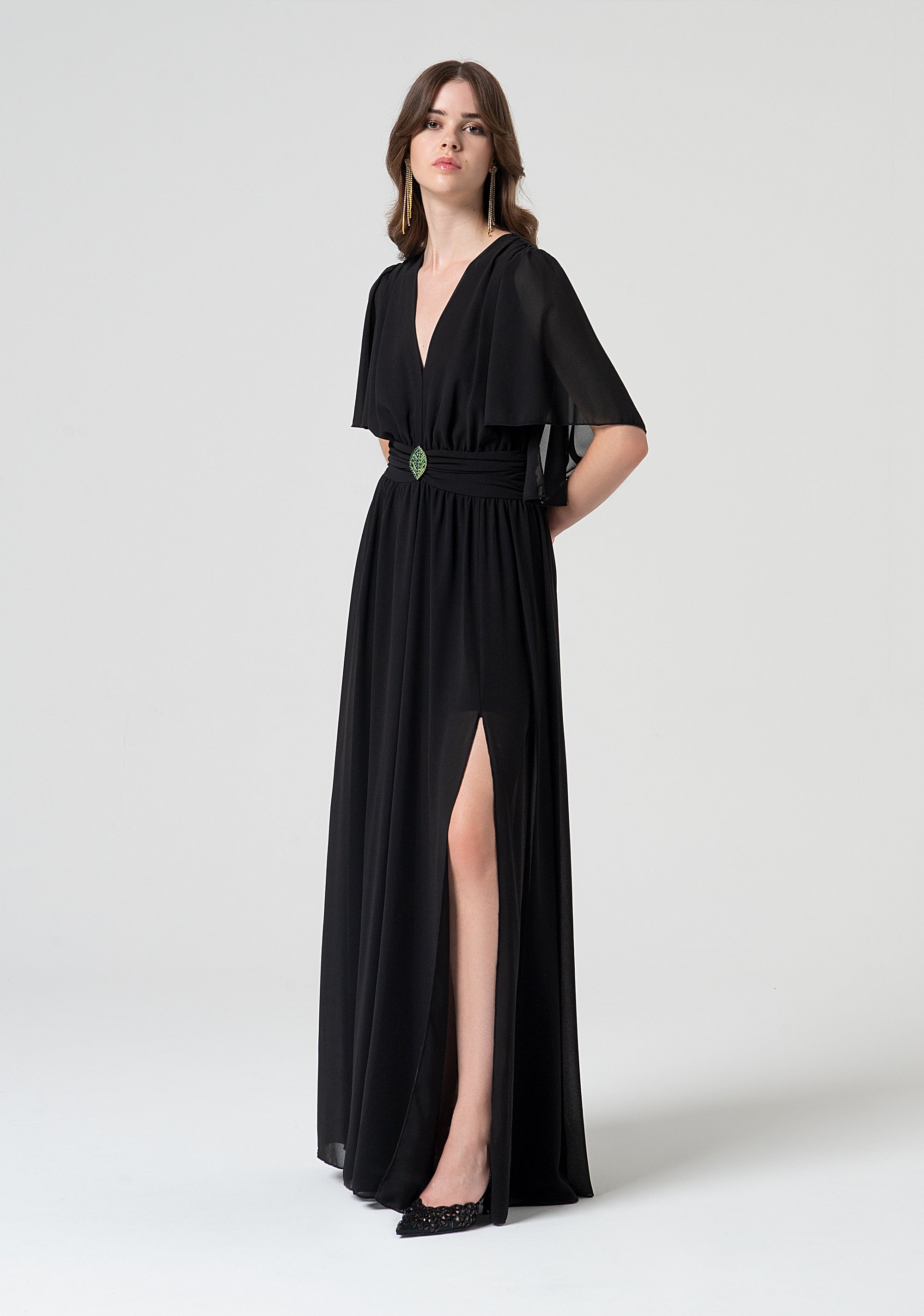 Long dress made in georgette Fracomina FQ25SD3011W41201-053-3