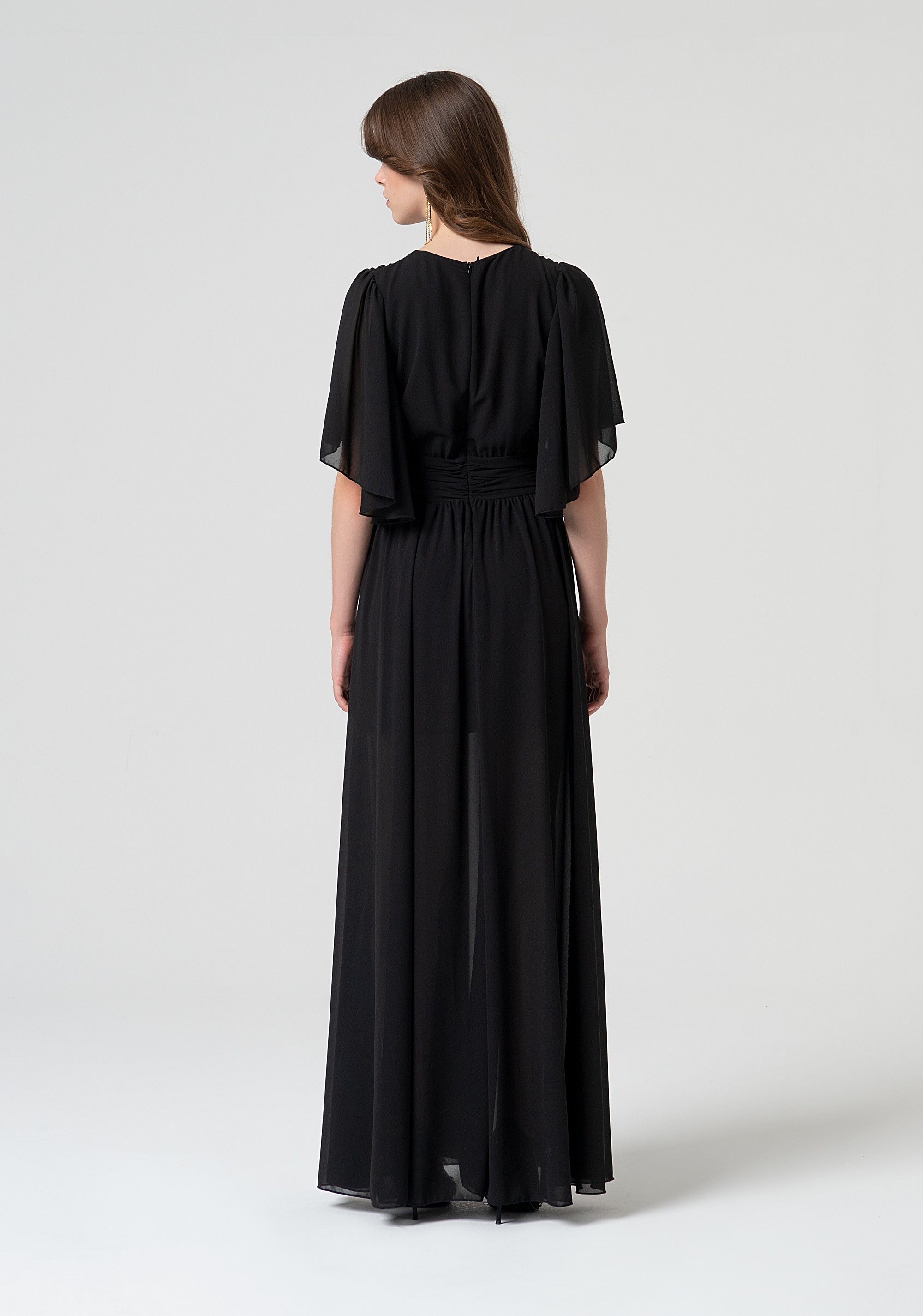 Long dress made in georgette Fracomina FQ25SD3011W41201-053-4
