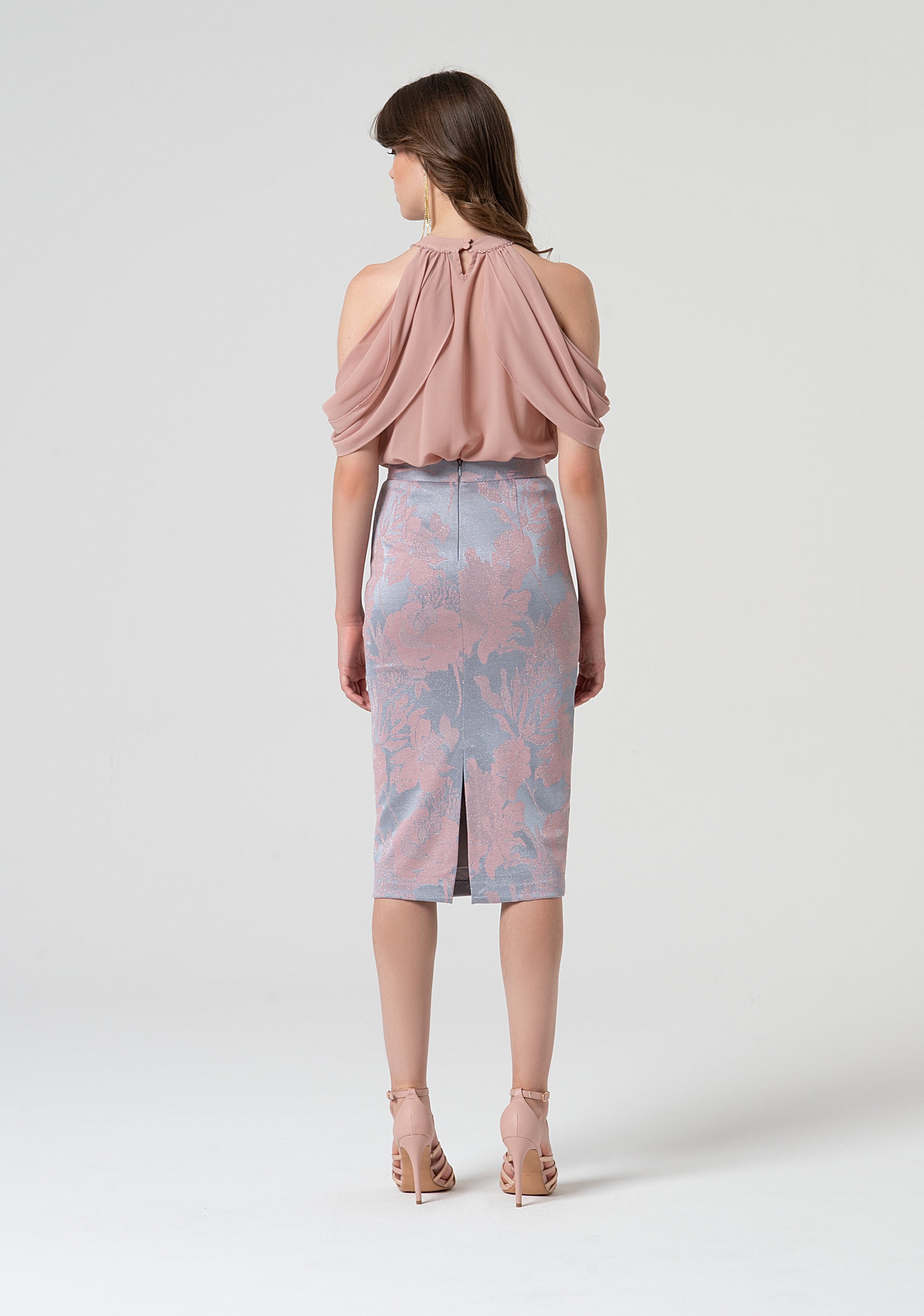 Skirt tight fit middle length with pattern Fracomina FQ25SG2001W576F8-T39-3