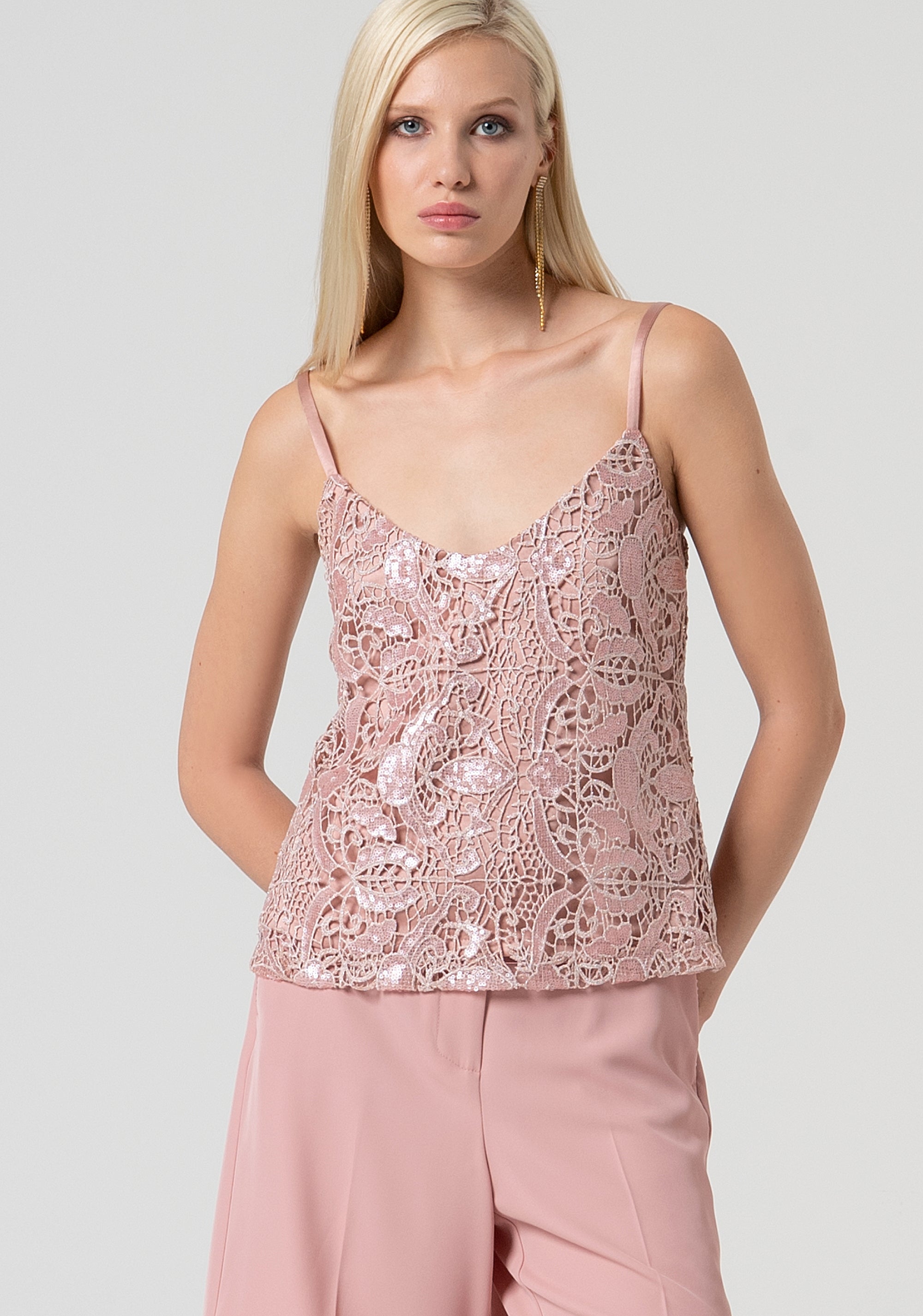 Tank top made in lace Fracomina FQ25ST2011W708N6-238-1