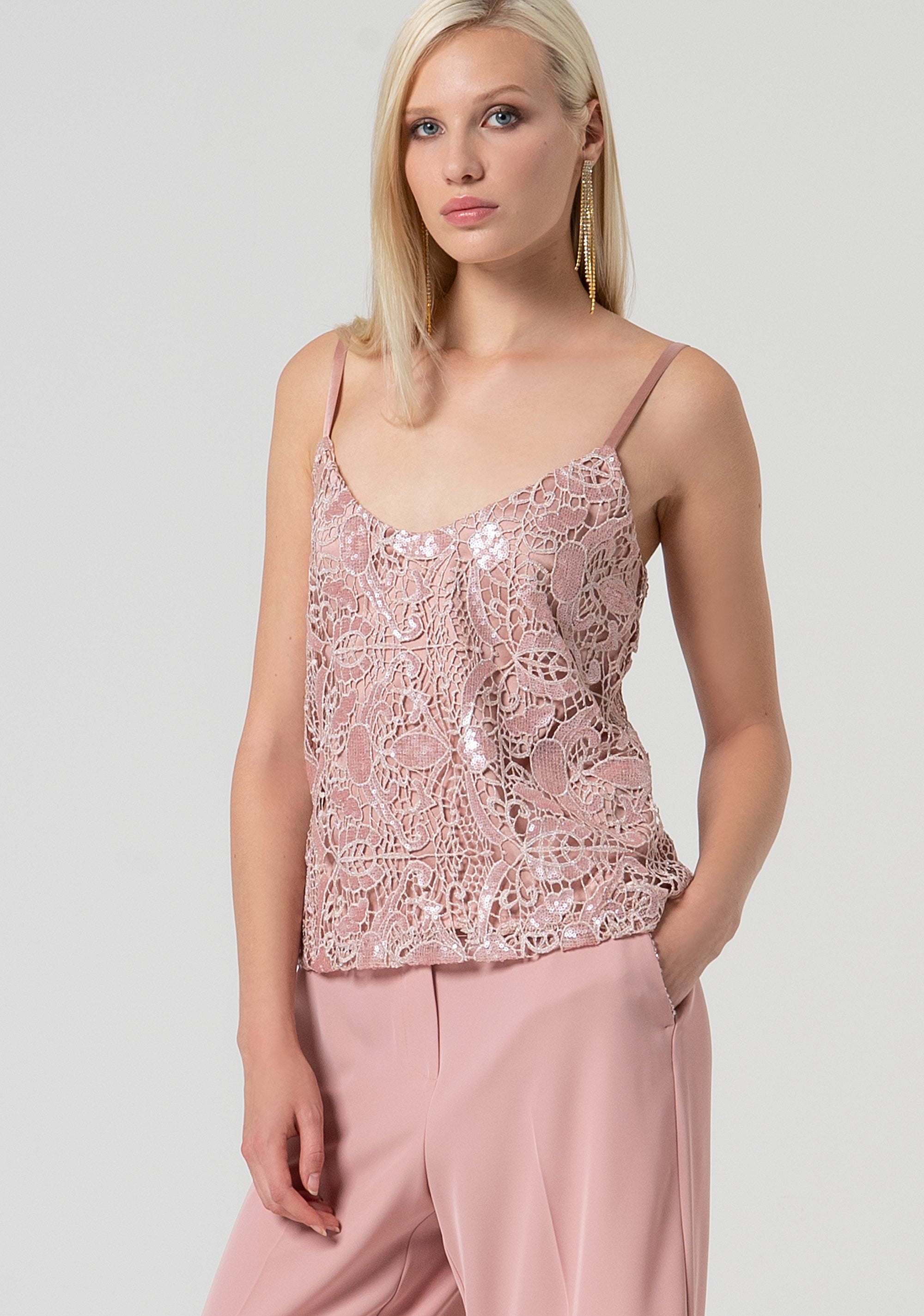 Tank top made in lace Fracomina FQ25ST2011W708N6-238-2