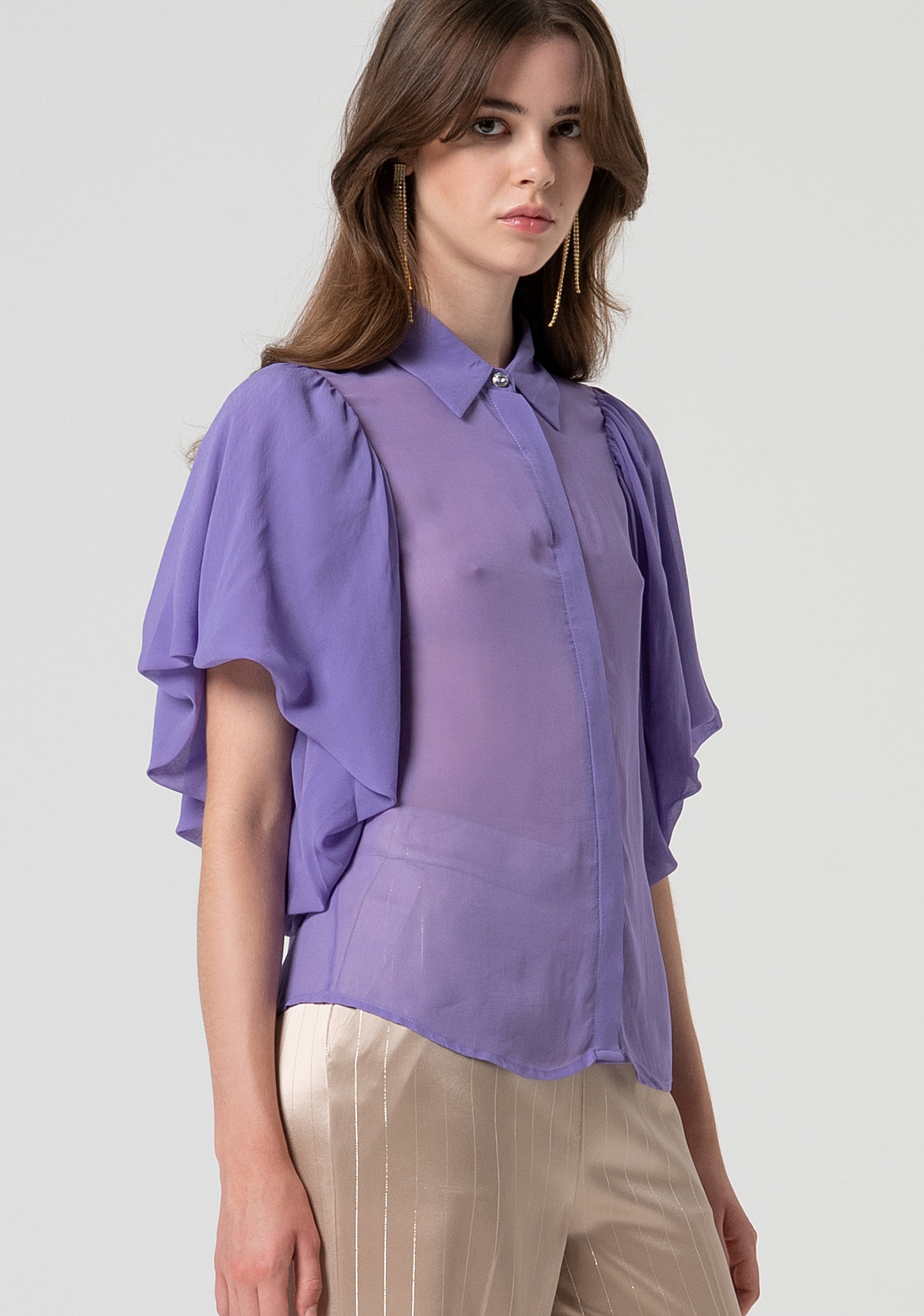 Shirt regular fit made in transparent fabric Fracomina FQ25ST6005W79401-189-2