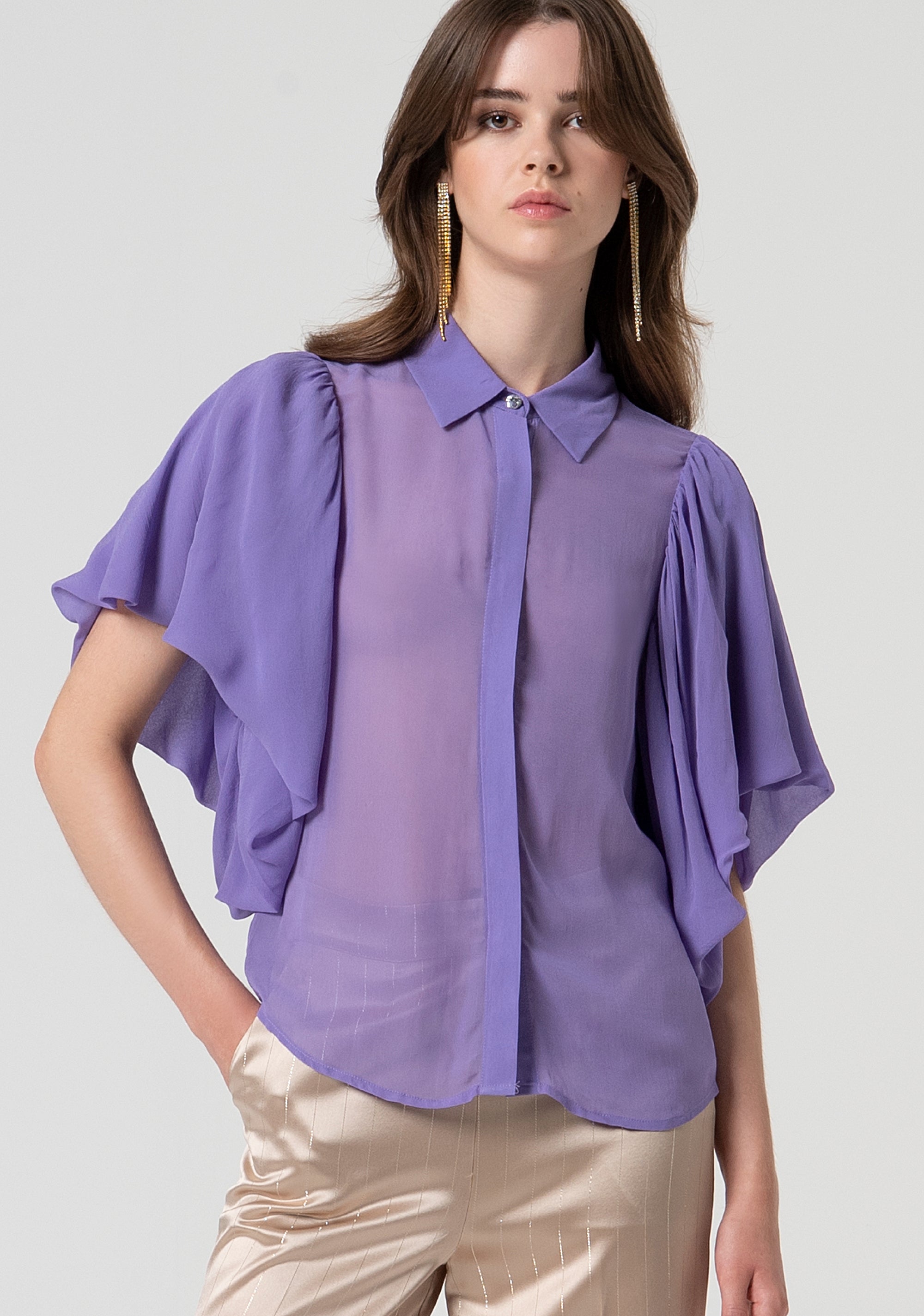 Shirt regular fit made in transparent fabric Fracomina FQ25ST6005W79401-510-1
