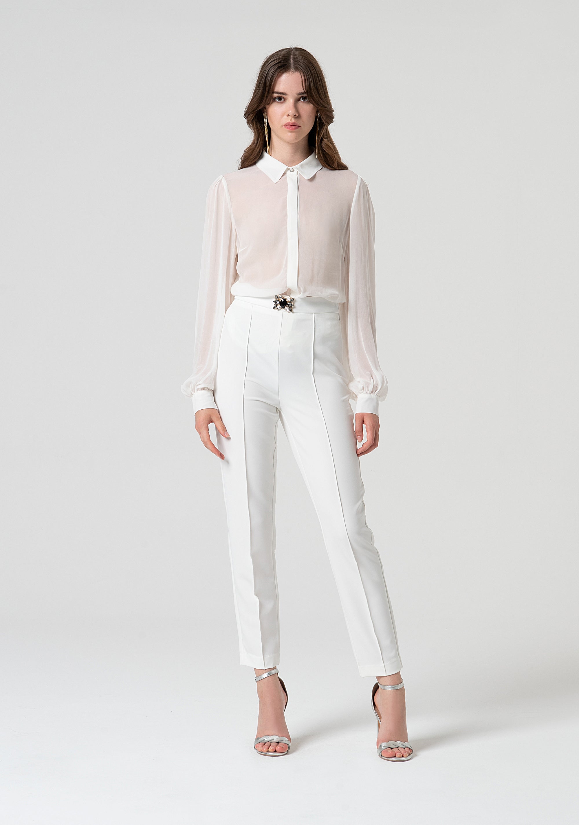 Pant straight leg made in crèpe Fracomina FQ25SV2001W75401-278-1