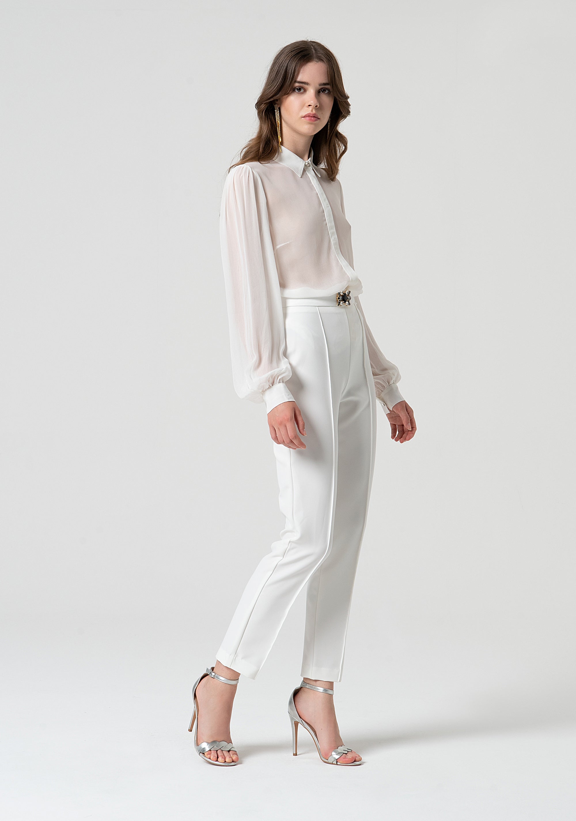 Pant straight leg made in crèpe Fracomina FQ25SV2001W75401-278-3