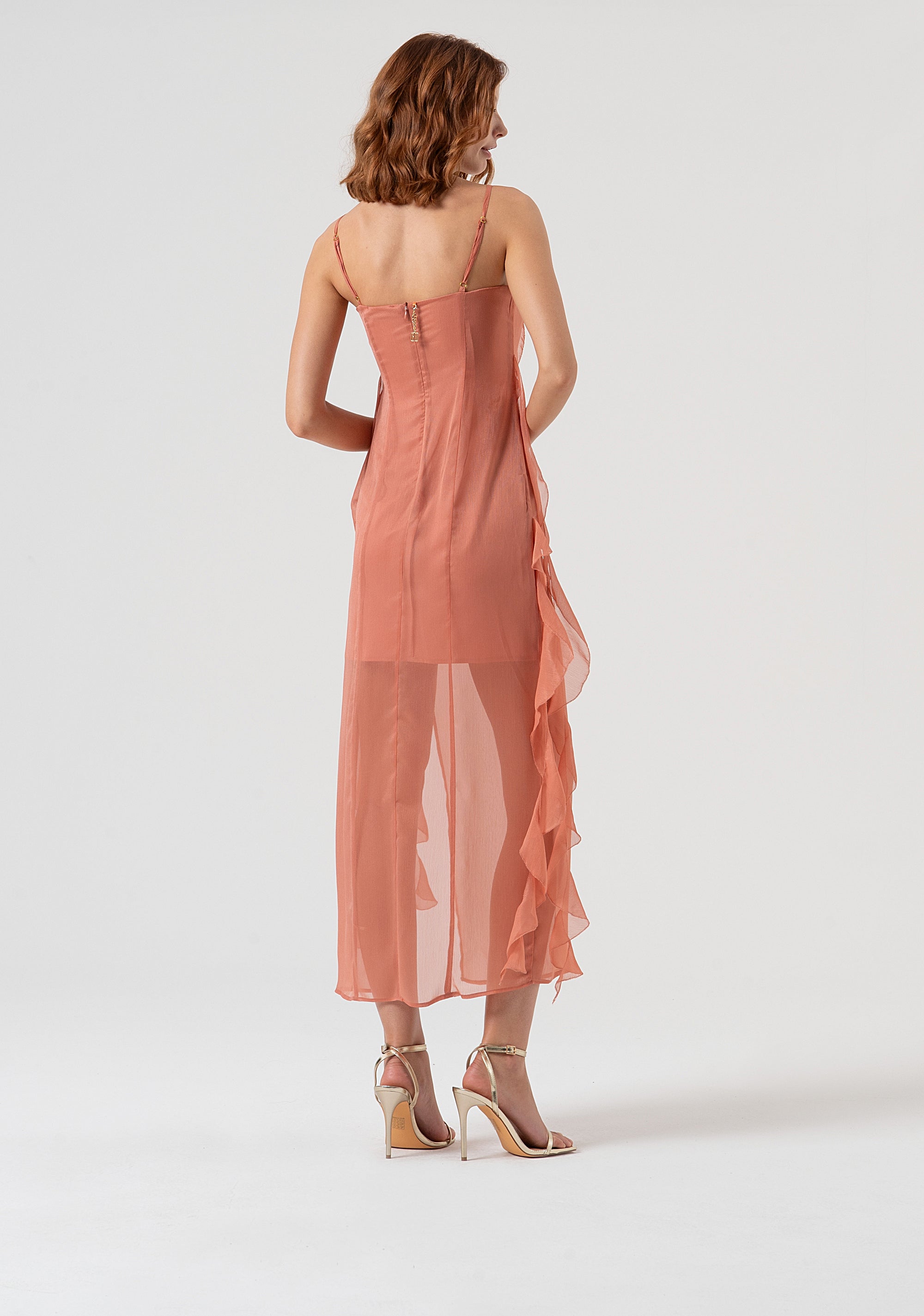 Sleeveless dress middle length made in georgette Fracomina FQ25WD2004W41201-S67-3