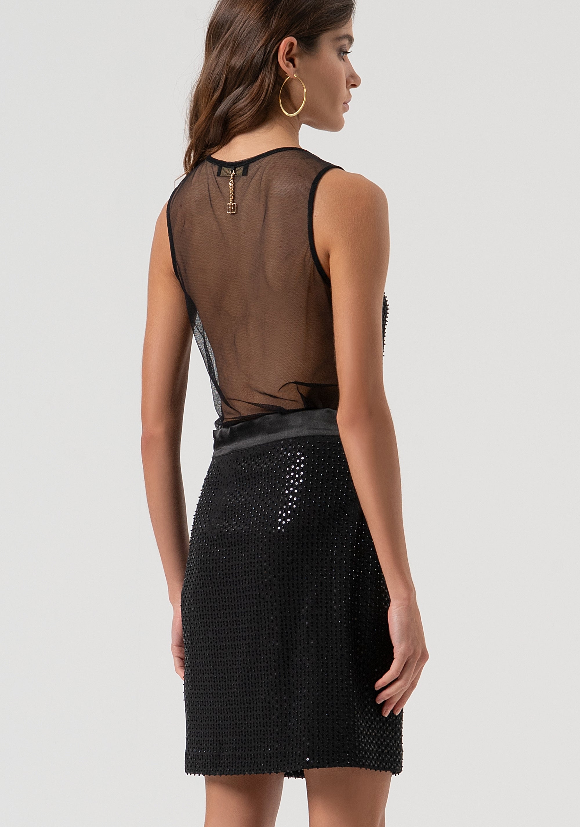 Mini skirt slim fit with strass Fracomina FQ25WG1001W815R9-053-4