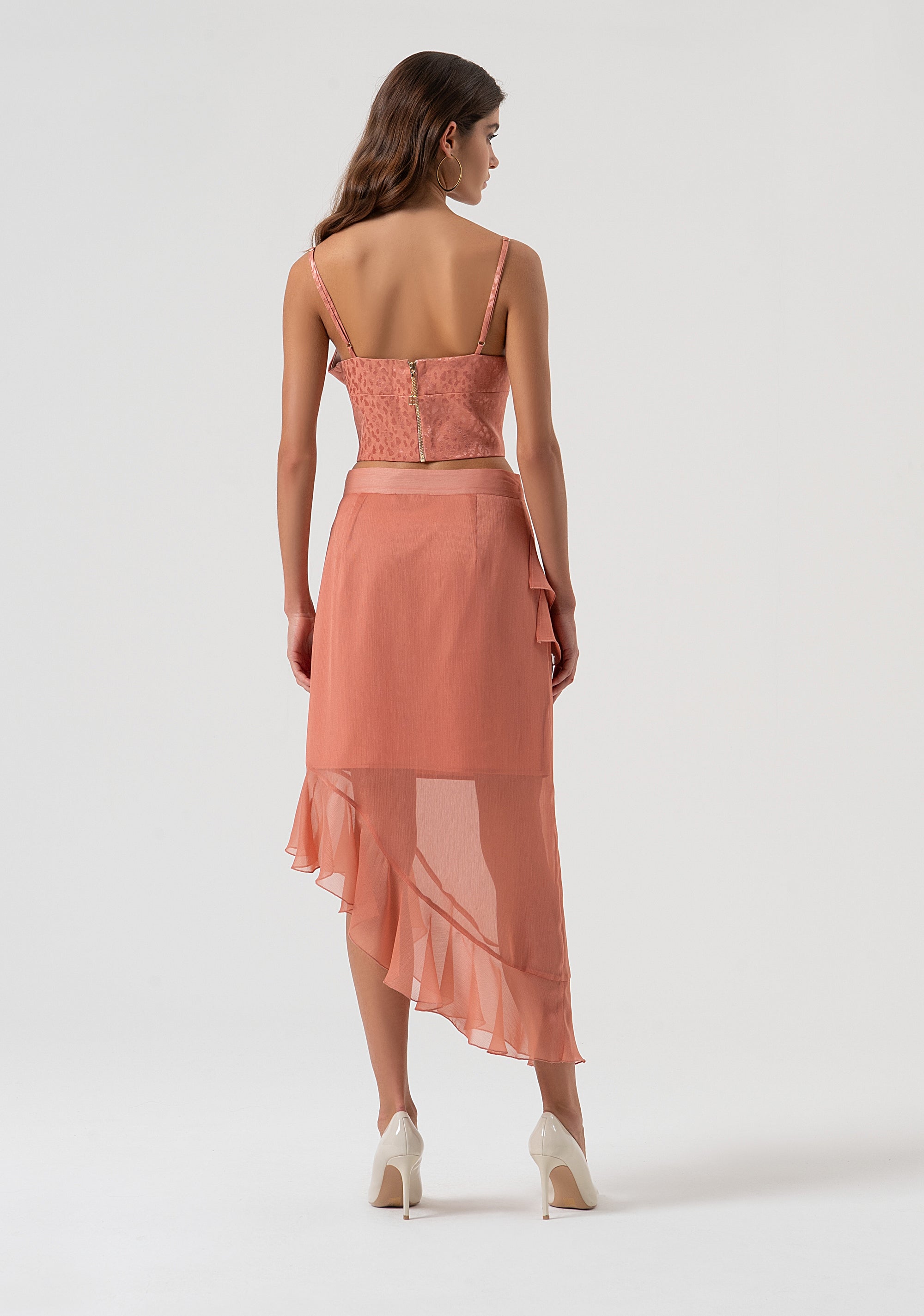 Skirt regular fit middle length made in georgette Fracomina FQ25WG2001W41201-S67-4