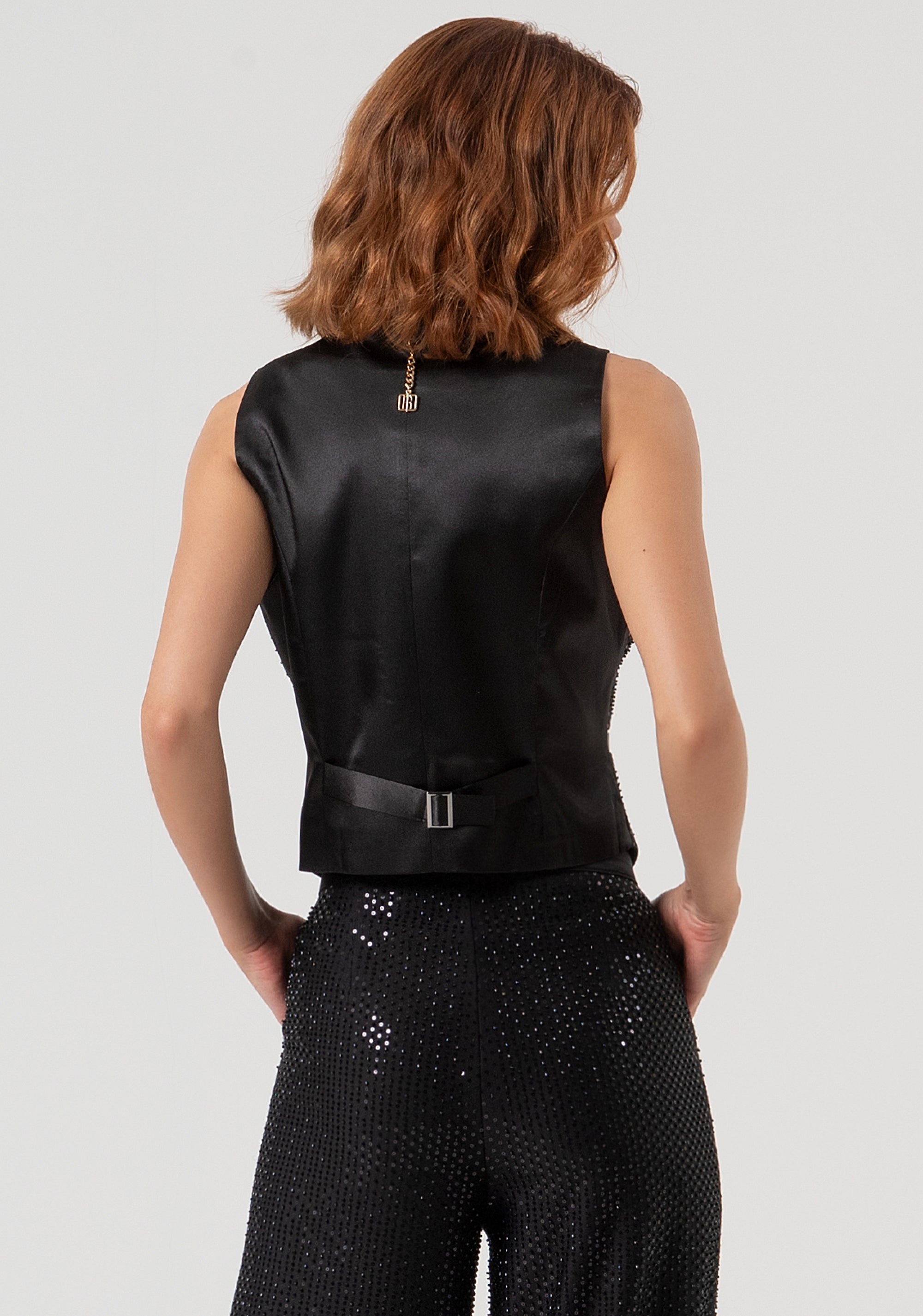 Gilet slim fit with strass Fracomina FQ25WJ5001W815R9-053-4
