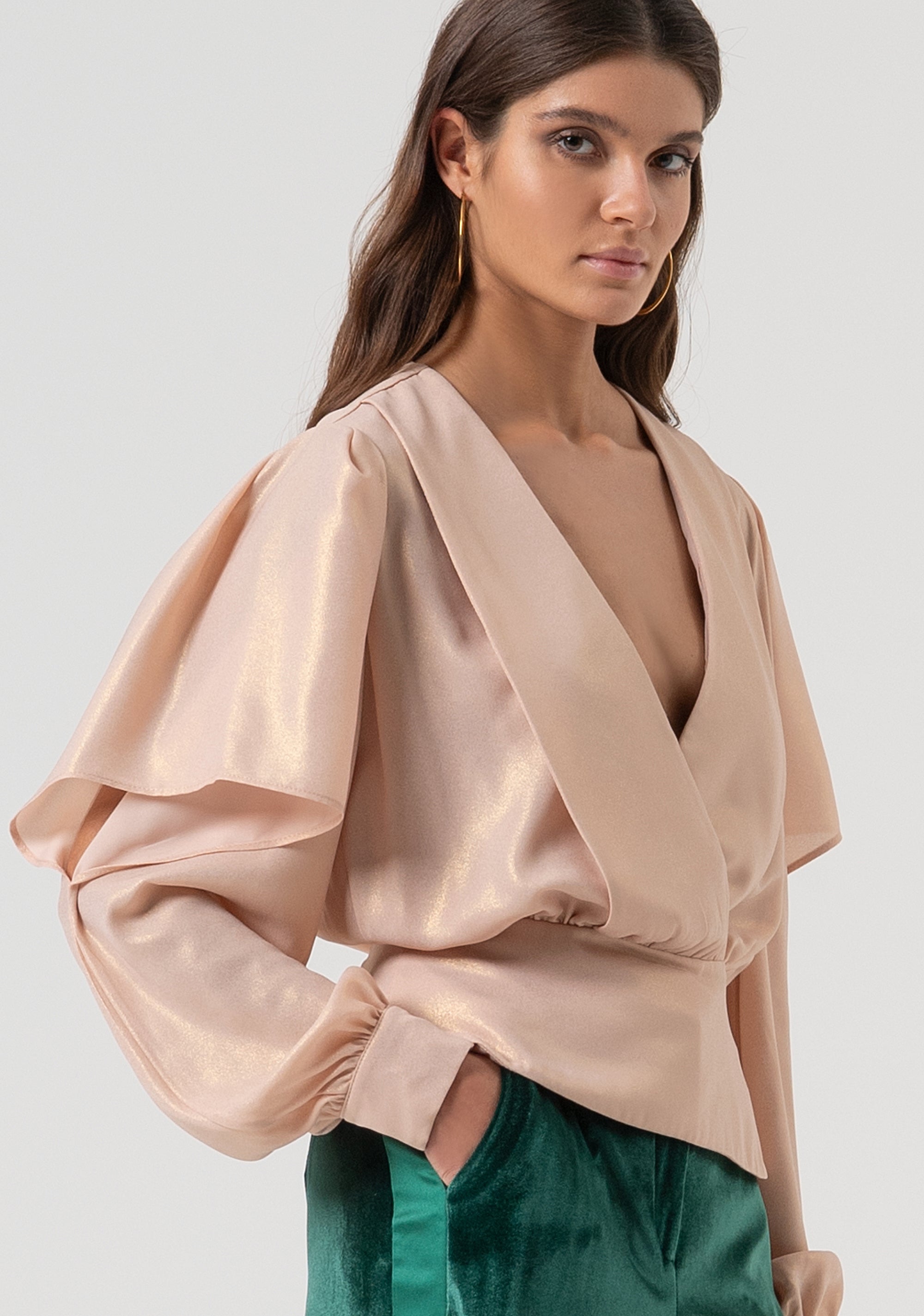 Blouse regular fit made in georgette with glitter Fracomina FQ25WT1005W412L9-H06-2