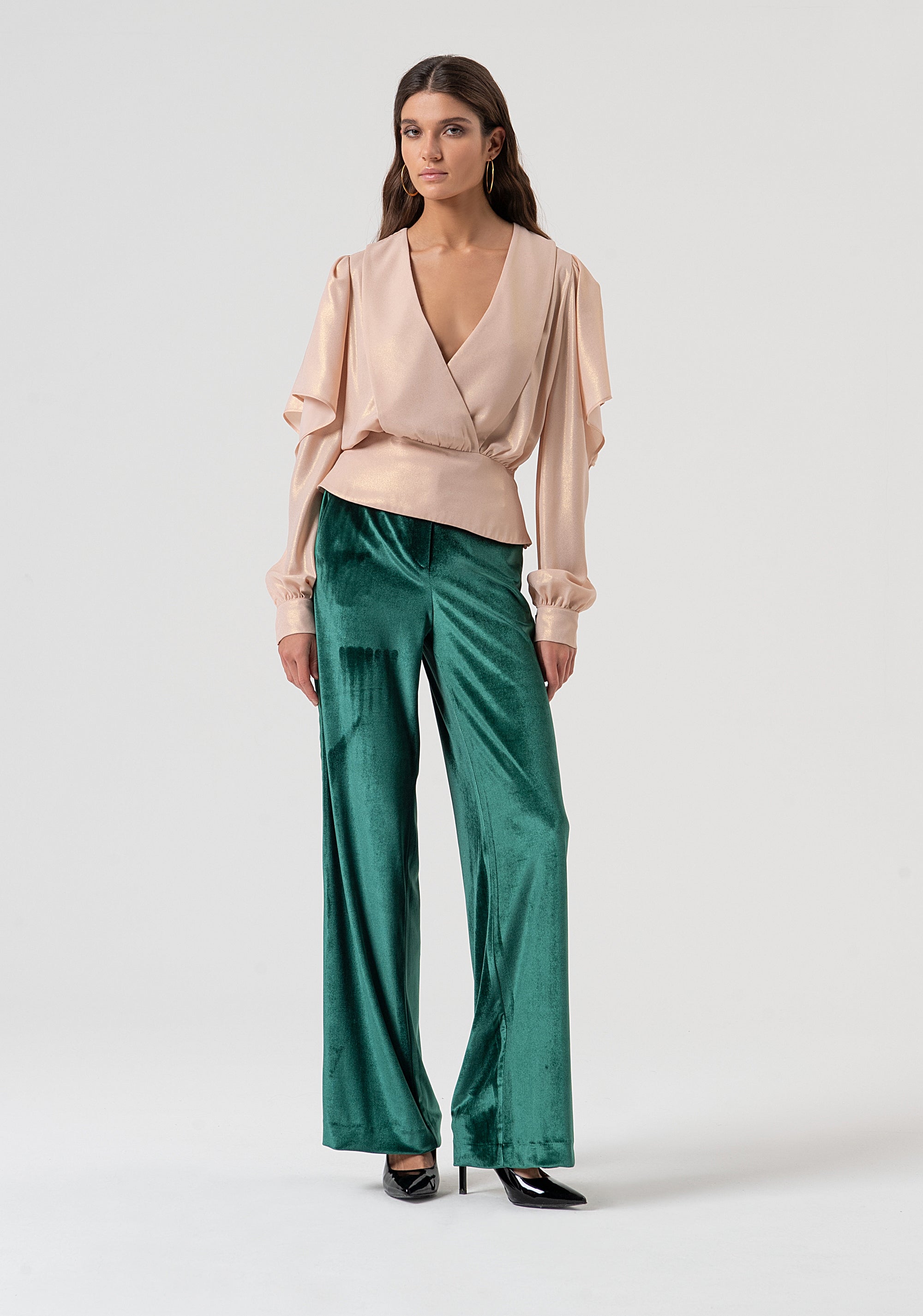 Blouse regular fit made in georgette with glitter Fracomina FQ25WT1005W412L9-H06-4