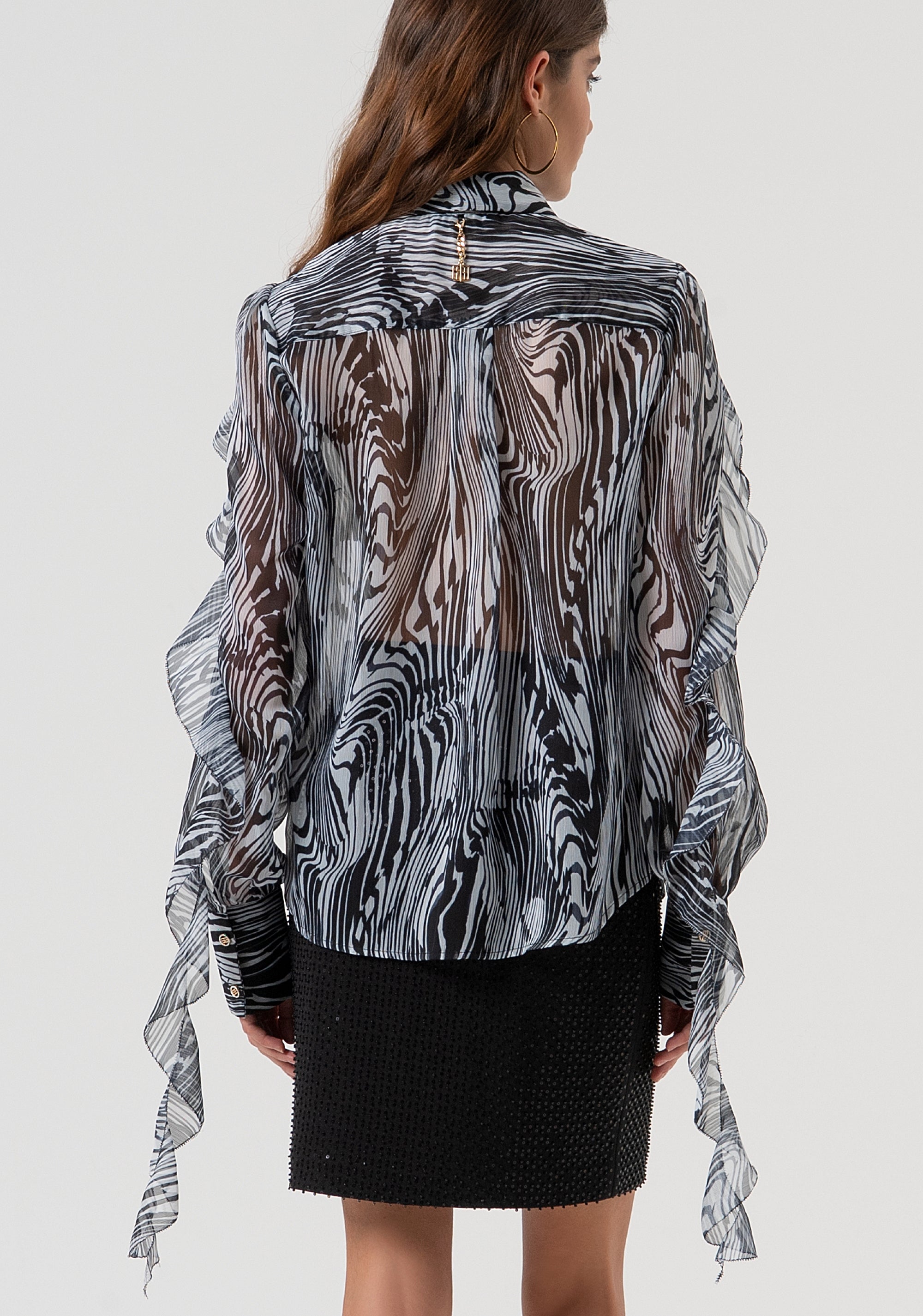 Shirt regular fit made in georgette with optical pattern Fracomina FQ25WT6003W412N4-060-4