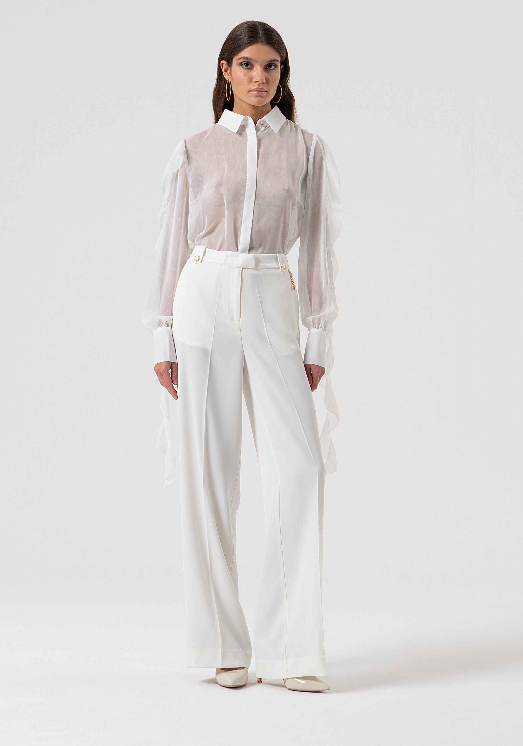 Palazzo pant made in stretch fabric Fracomina FQ25WV3005W47601-278-1