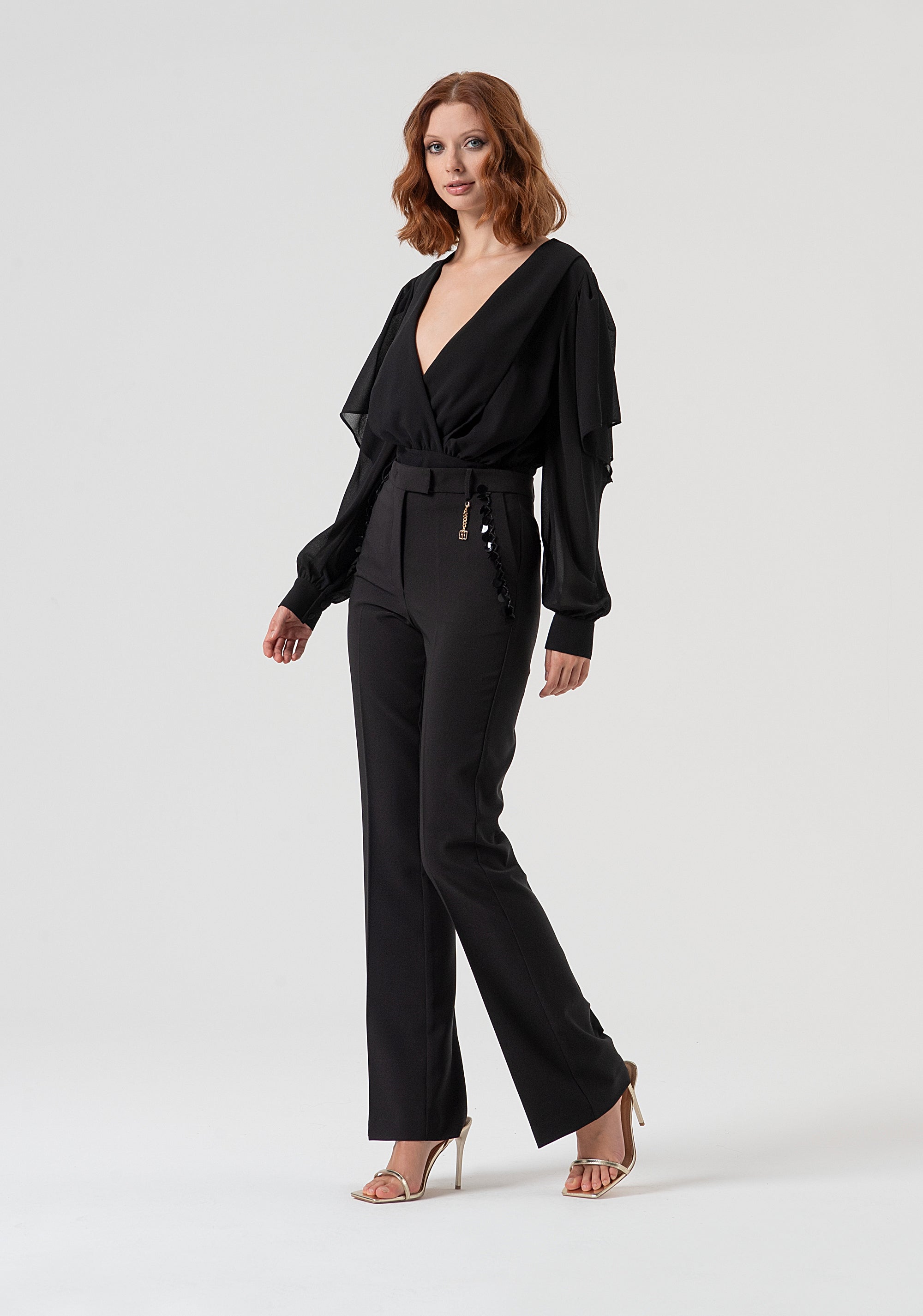 Bootcut pant with sequins at the pockets Fracomina FQ25WVA001W429R9-053-2