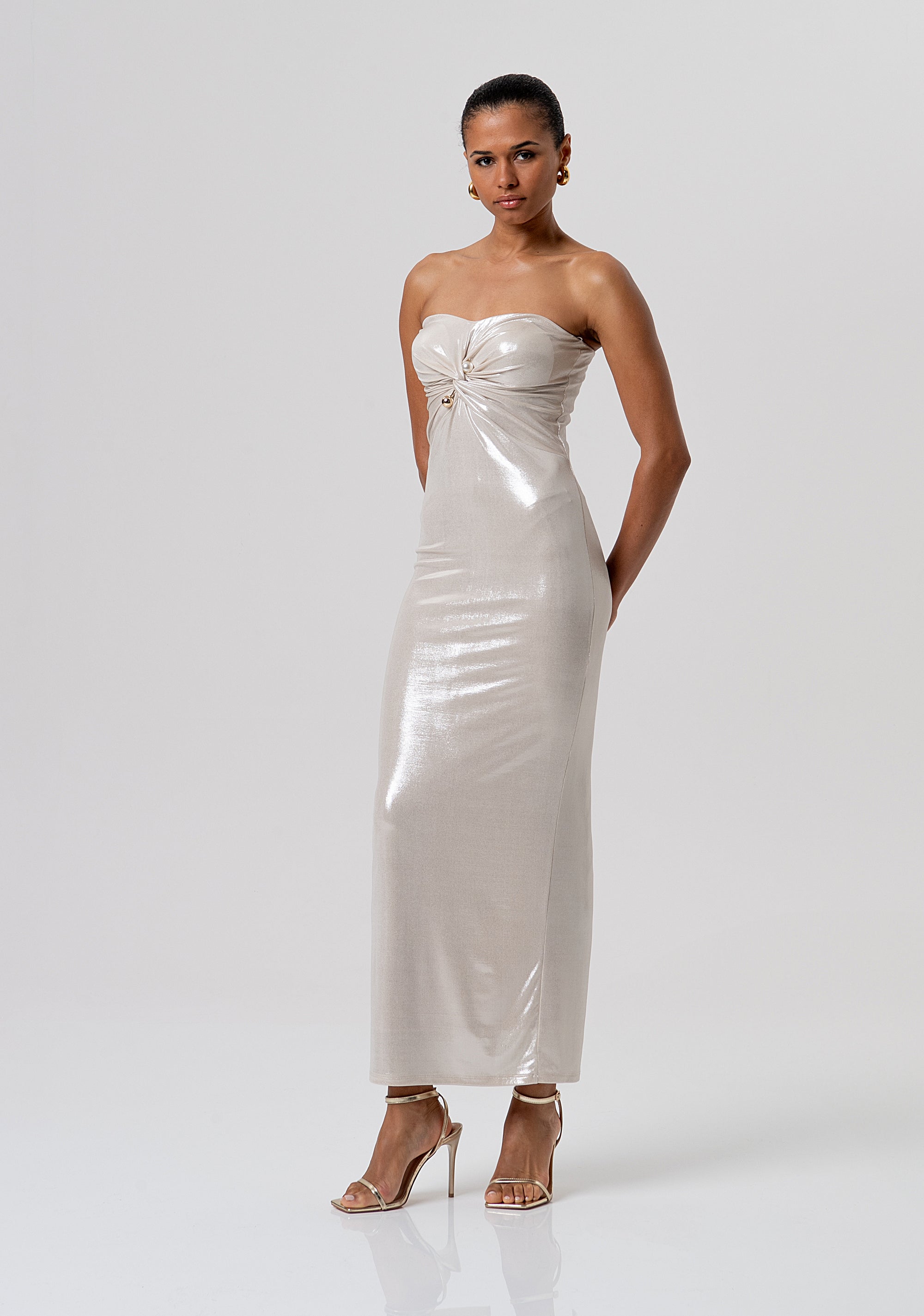 Long sleeveless dress slim fit made in coated fabric Fracomina FQ26SD3004W798Y7-150-2