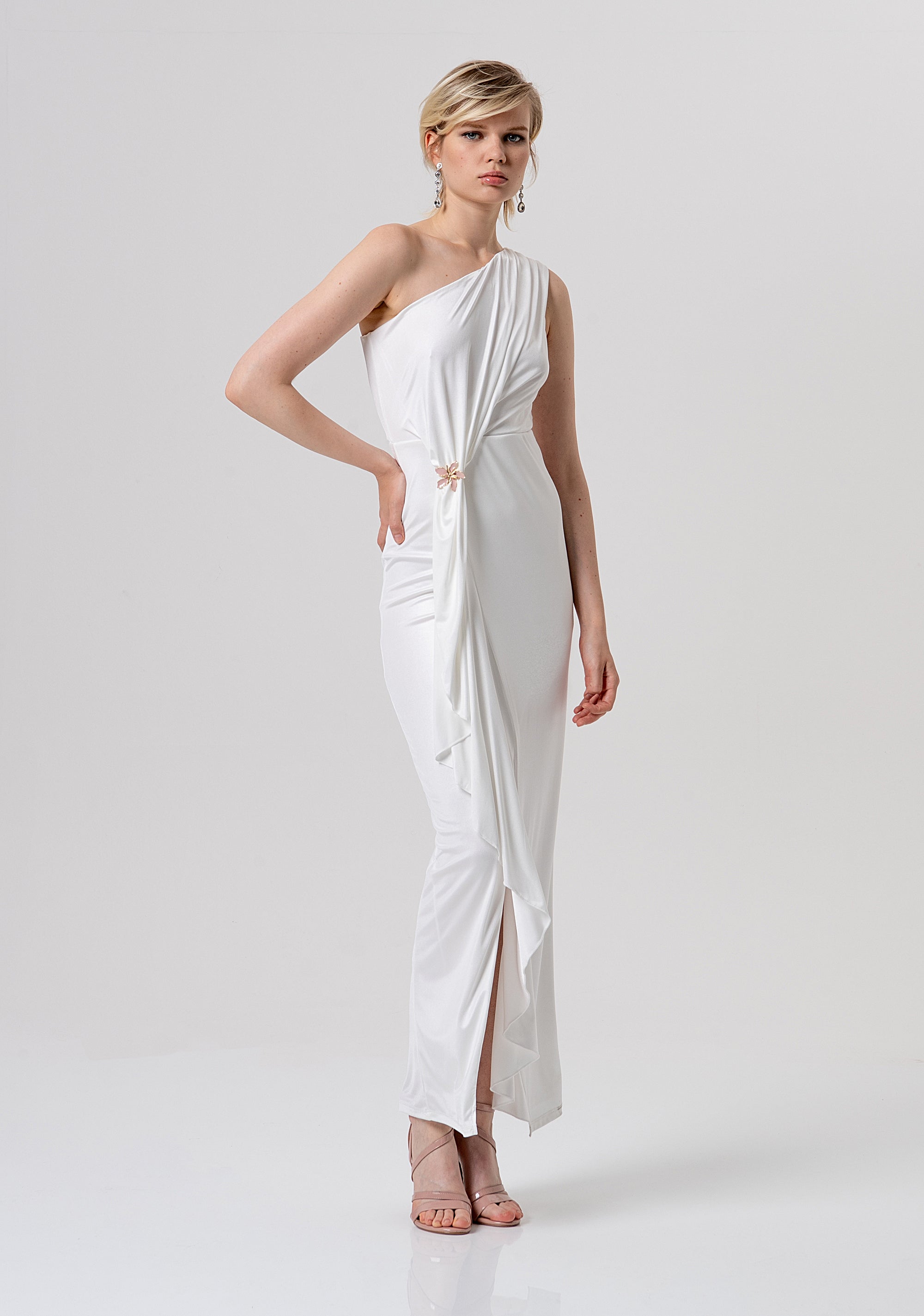 Long dress slim fit single shoulder Fracomina FQ26SD3008W798T4-278-3