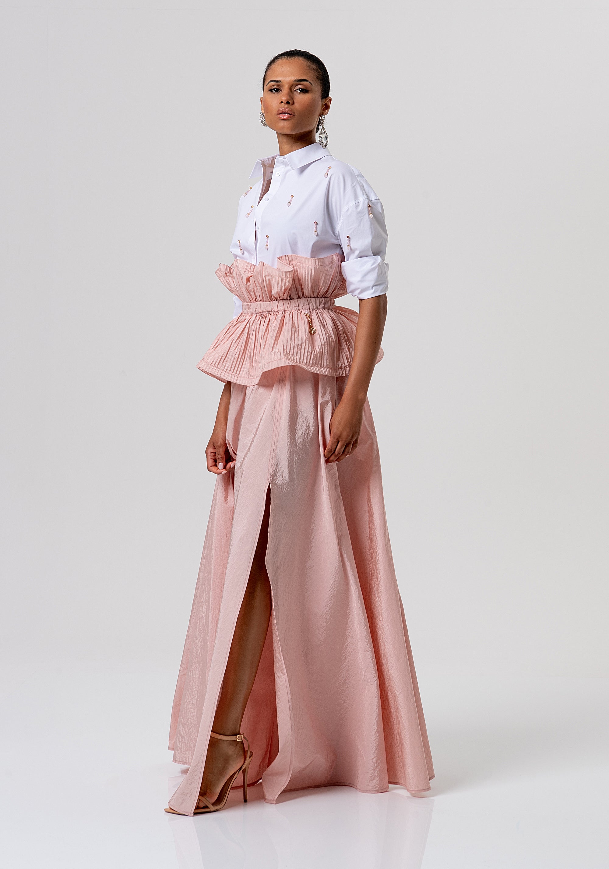 Long skirt wide fit made in taffetà Fracomina FQ26SG3002W83101-444-3