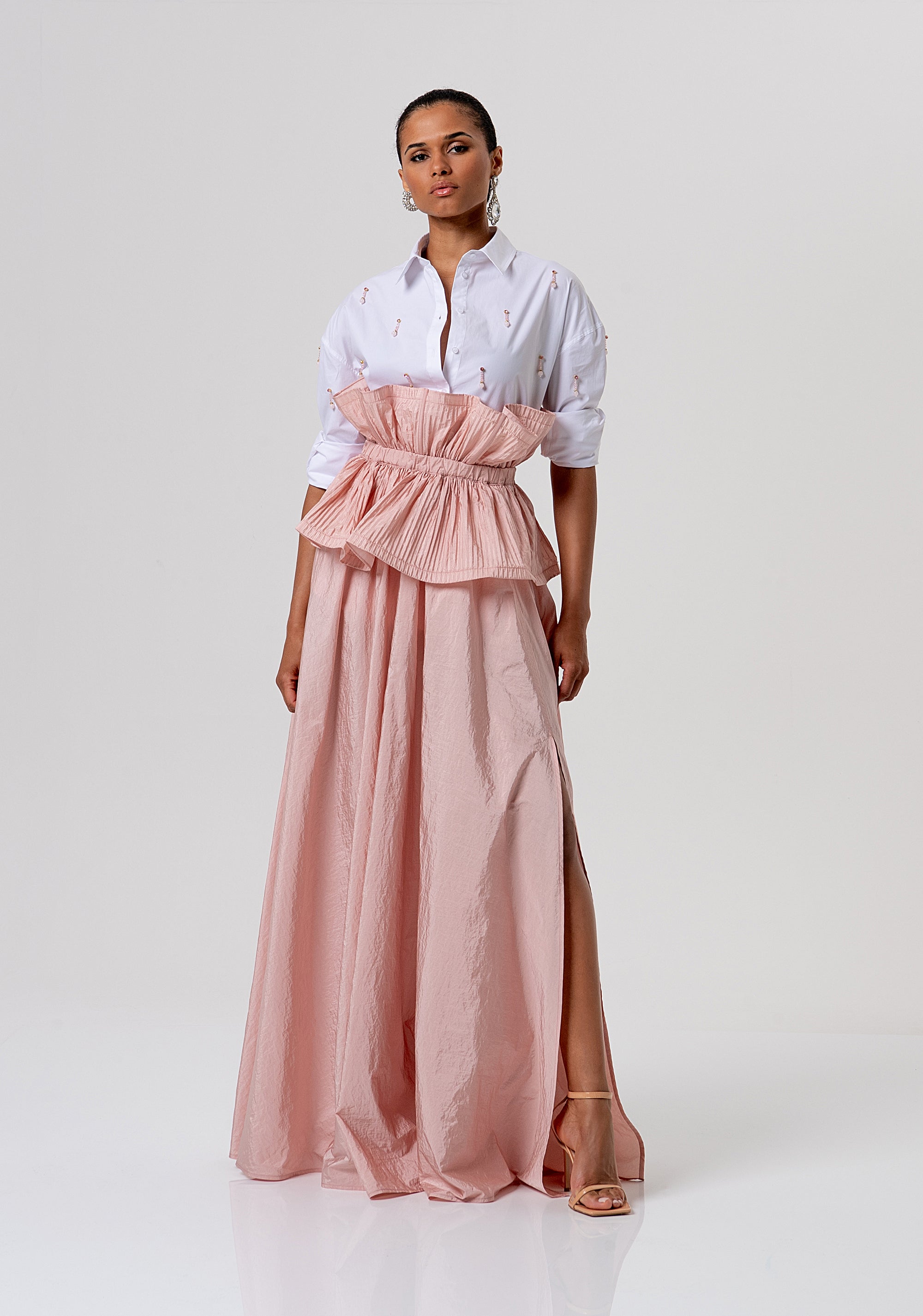 Long skirt wide fit made in taffetà Fracomina FQ26SG3002W83101-444