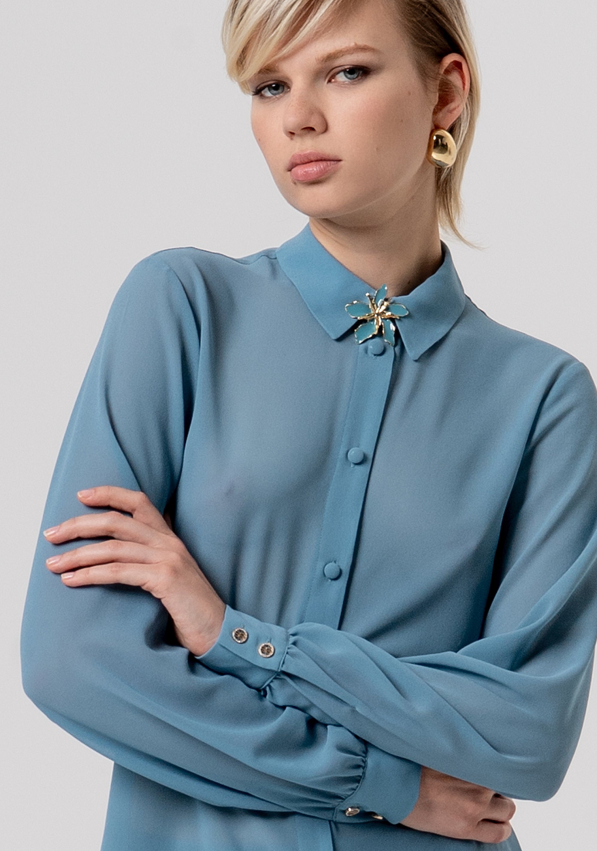 Shirt regular fit made in georgette Fracomina FQ26ST6004W41201-C33-2