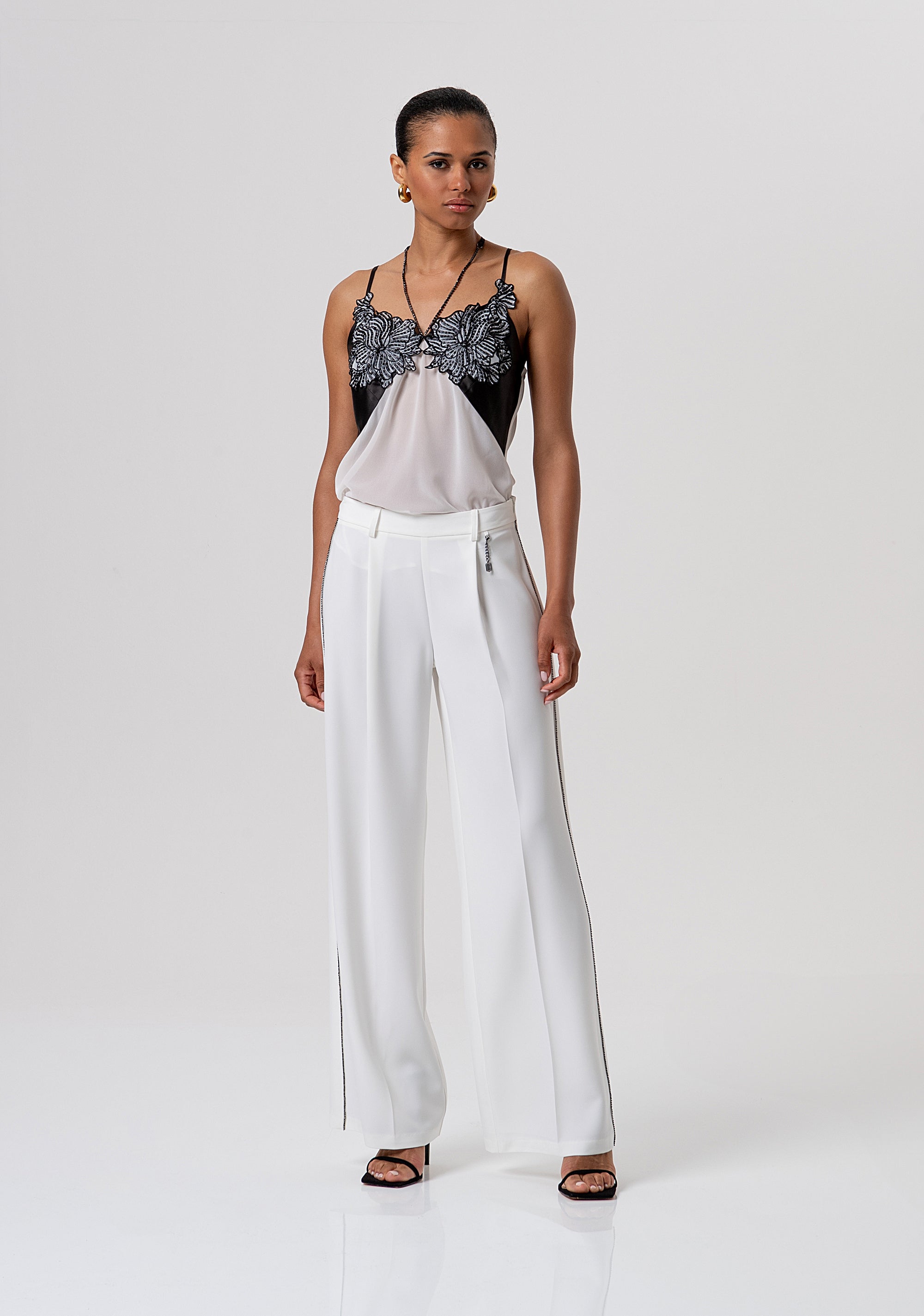 Palazzo pant flare with darts Fracomina FQ26SV3001W47601-278-1